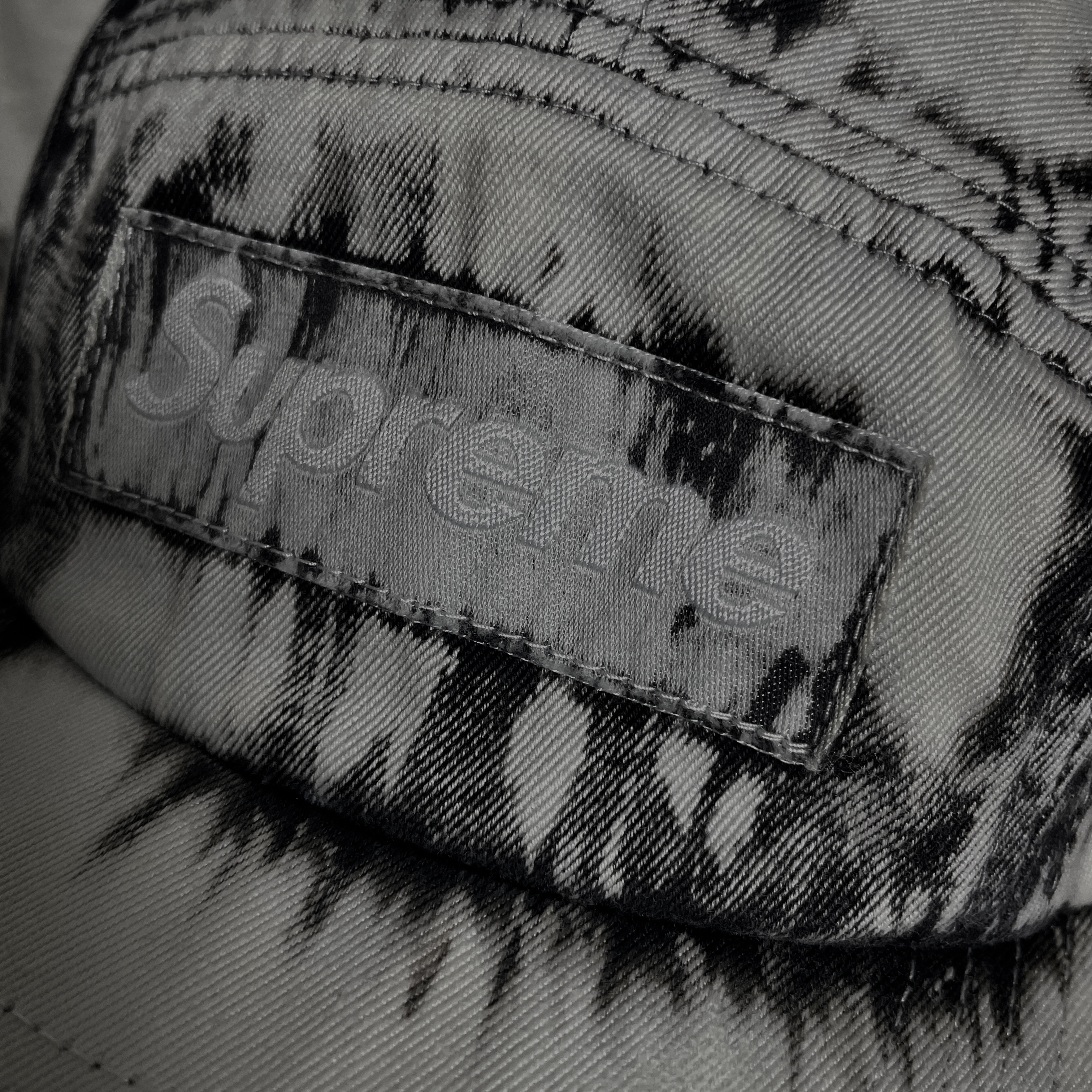 Supreme Bleached Chino Camp Cap Black - 24SS 착용 스타일