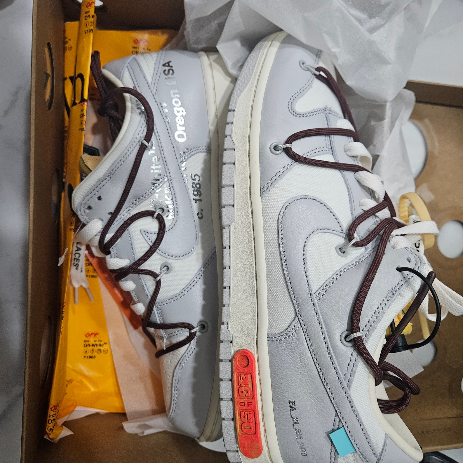 Salomon XT-6 ADV White, Nike x Off-White Dunk Low The 50 - Lot 46 착용 스타일 - 2