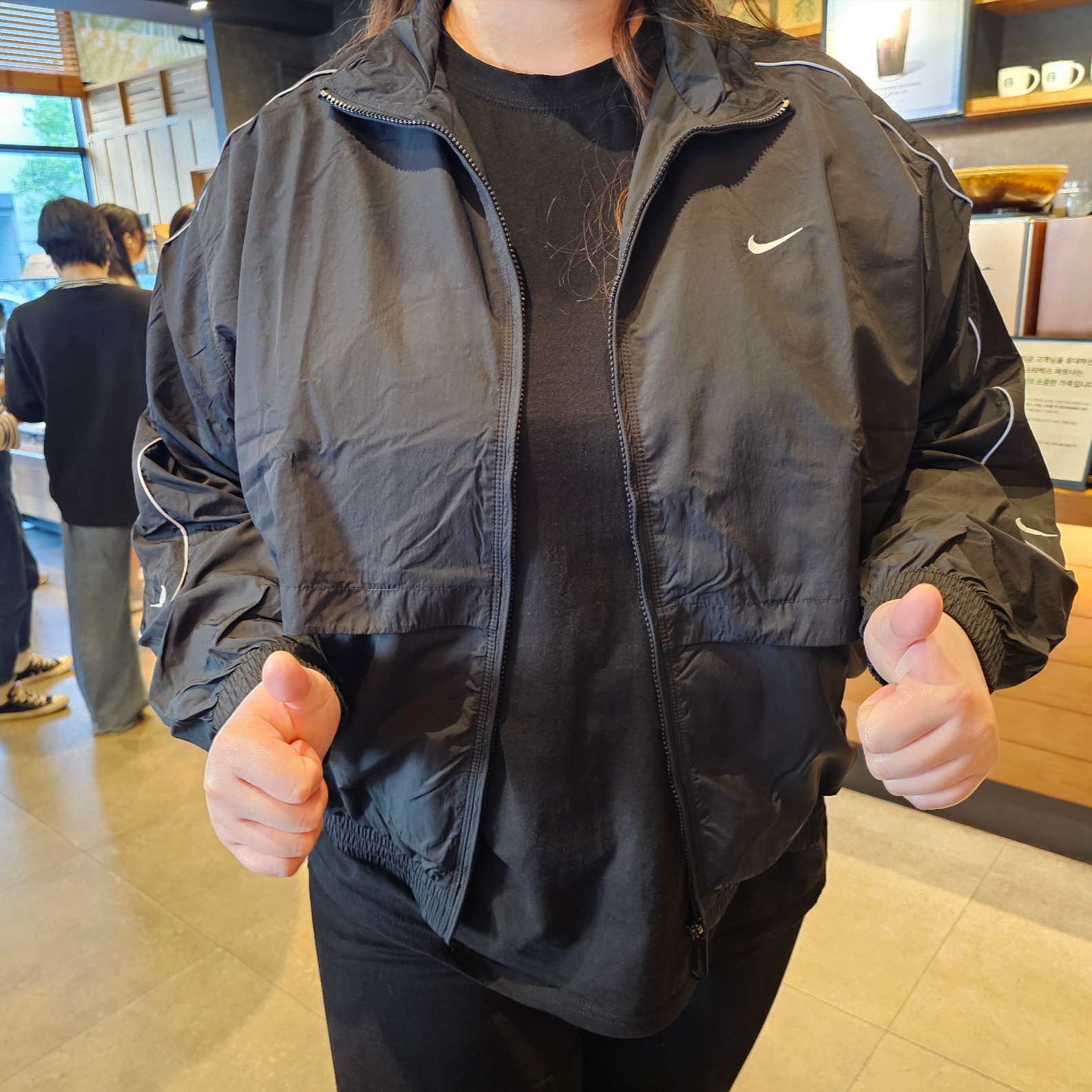 Nike NSW Solo Swoosh Woven Track Jacket Black - Asia 착용 스타일