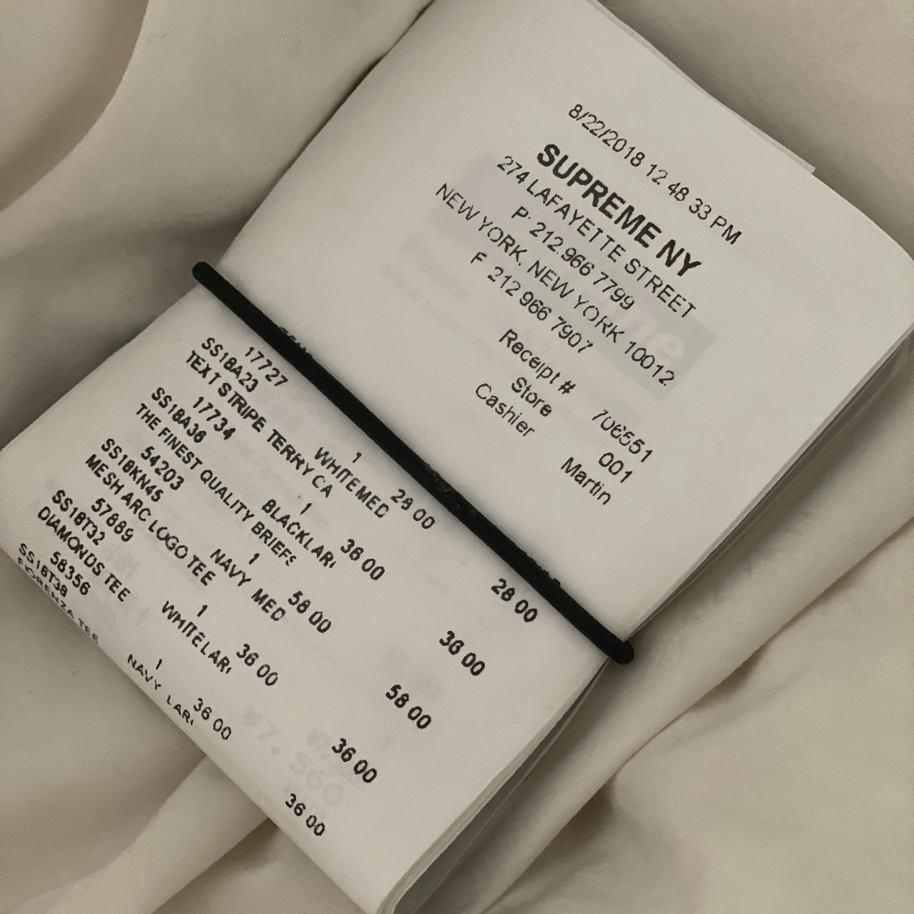 Supreme x MM6 Maison Margiela Receipt Wallet White - 24SS 착용 스타일