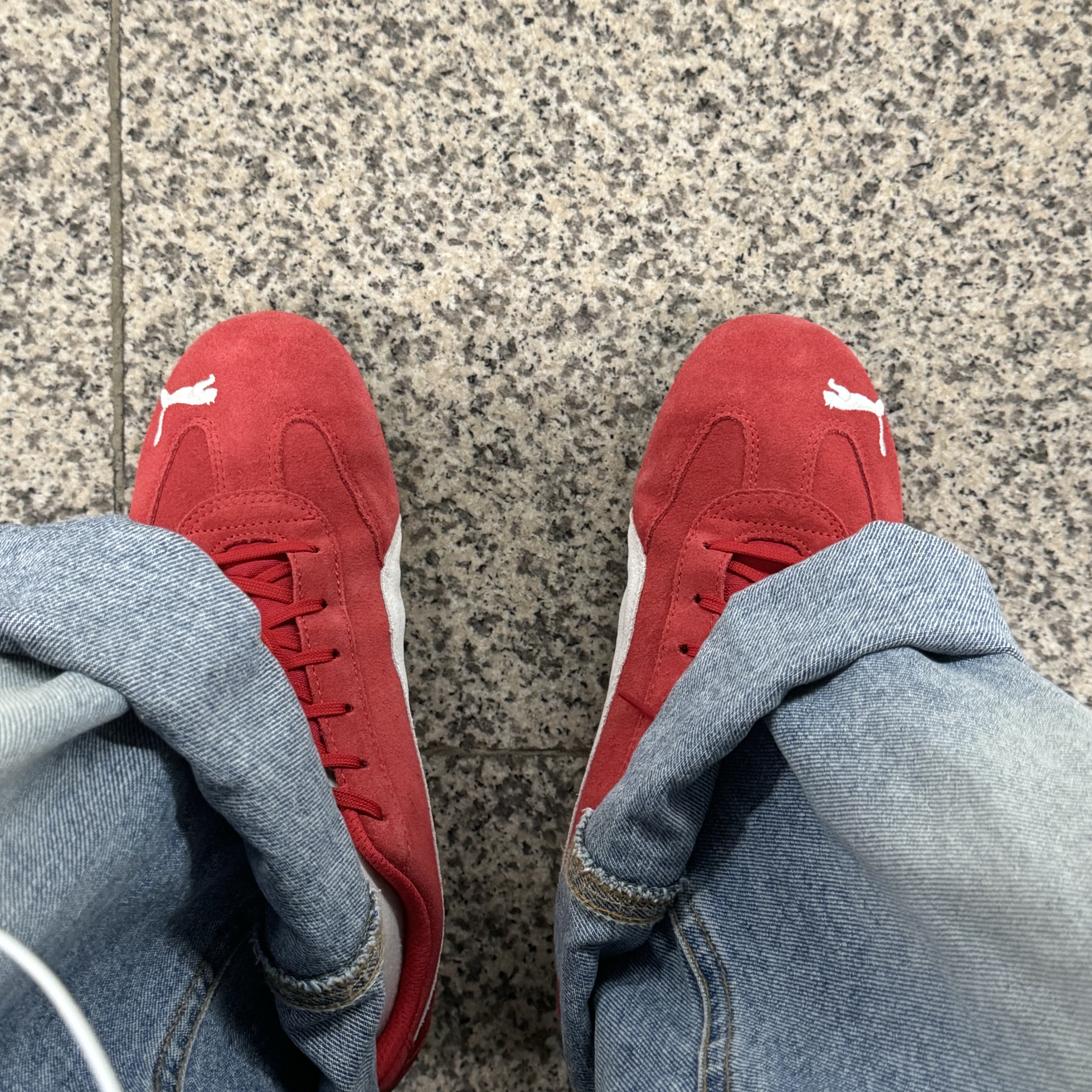 Puma Speedcat LS High Risk Red White 착용 스타일