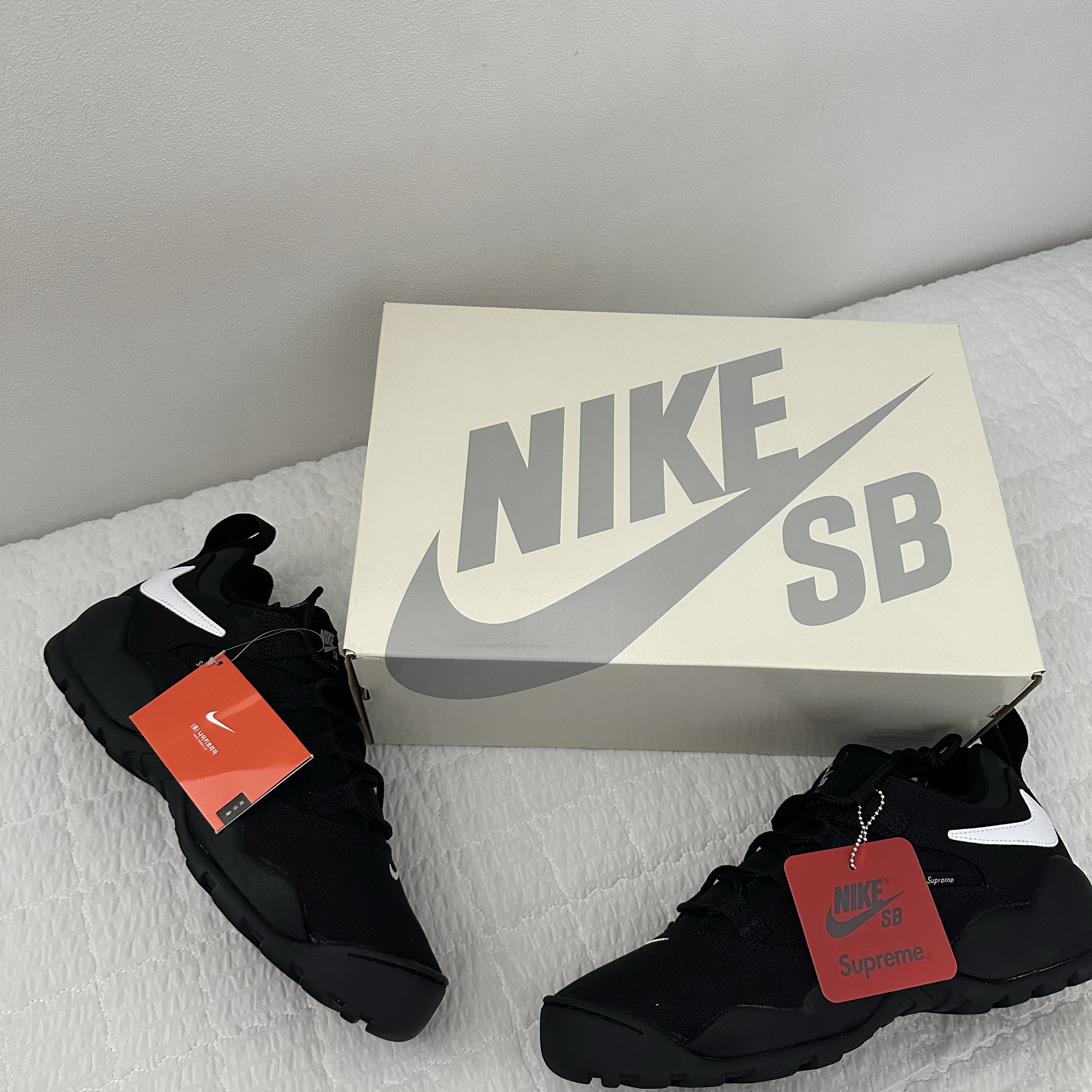 Nike x Supreme SB Darwin Low Black 착용 스타일 - 2