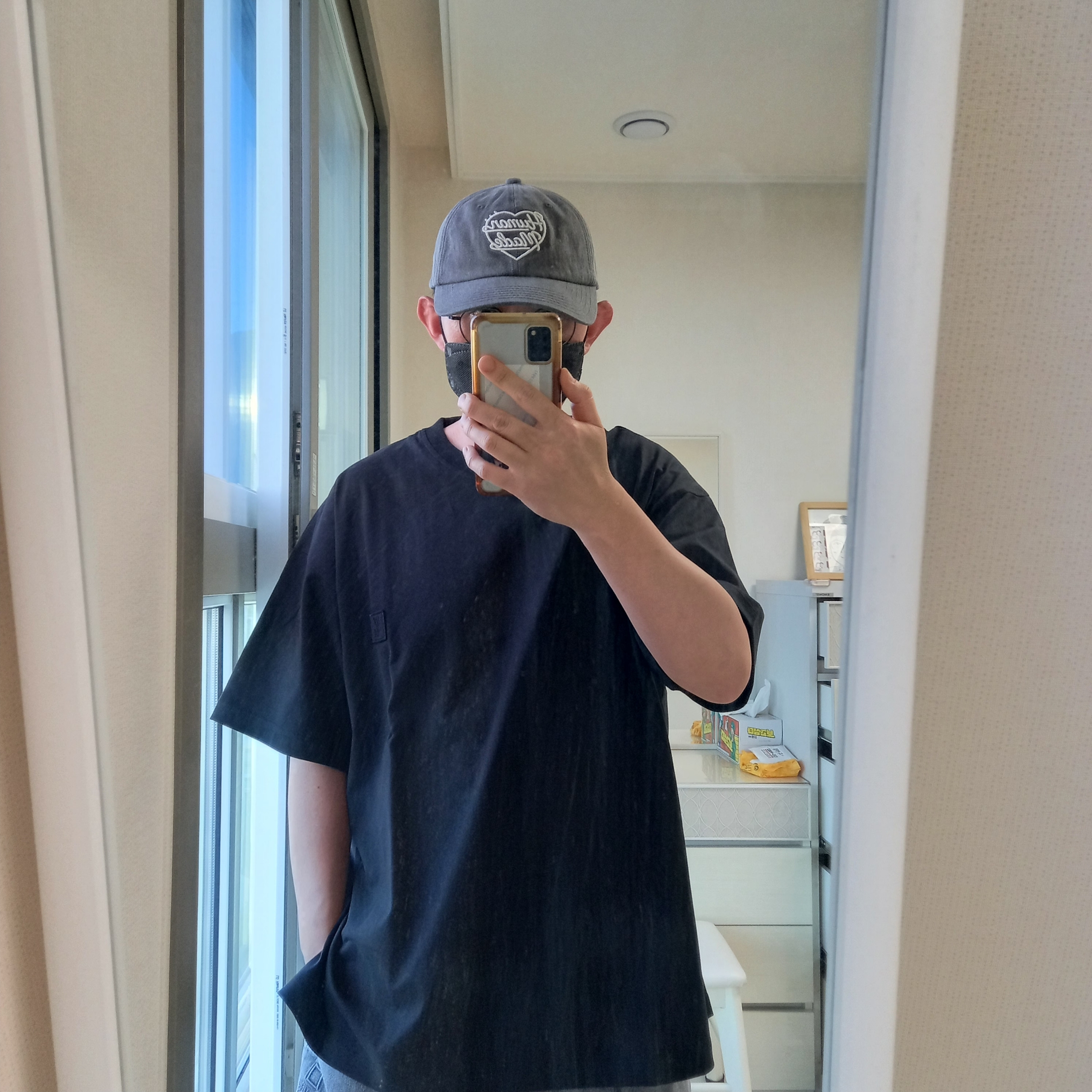 Human Made 6 Panel Cap #1 Black, Wooyoungmi Luminous Jellyfish Back Logo T-Shirt Black - 24SS 착용 스타일 - 1