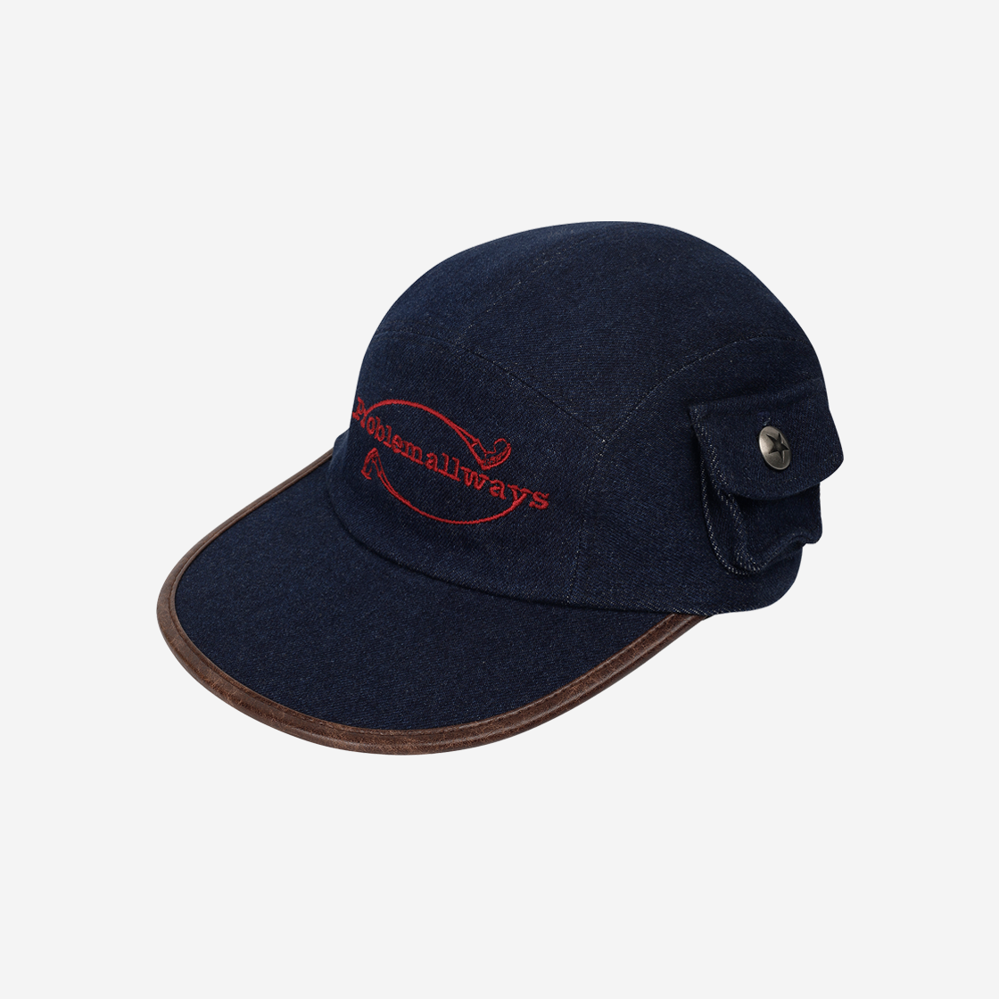 D02CAP01BL Problemallways Logo Denim Pocket Camp Cap Blue