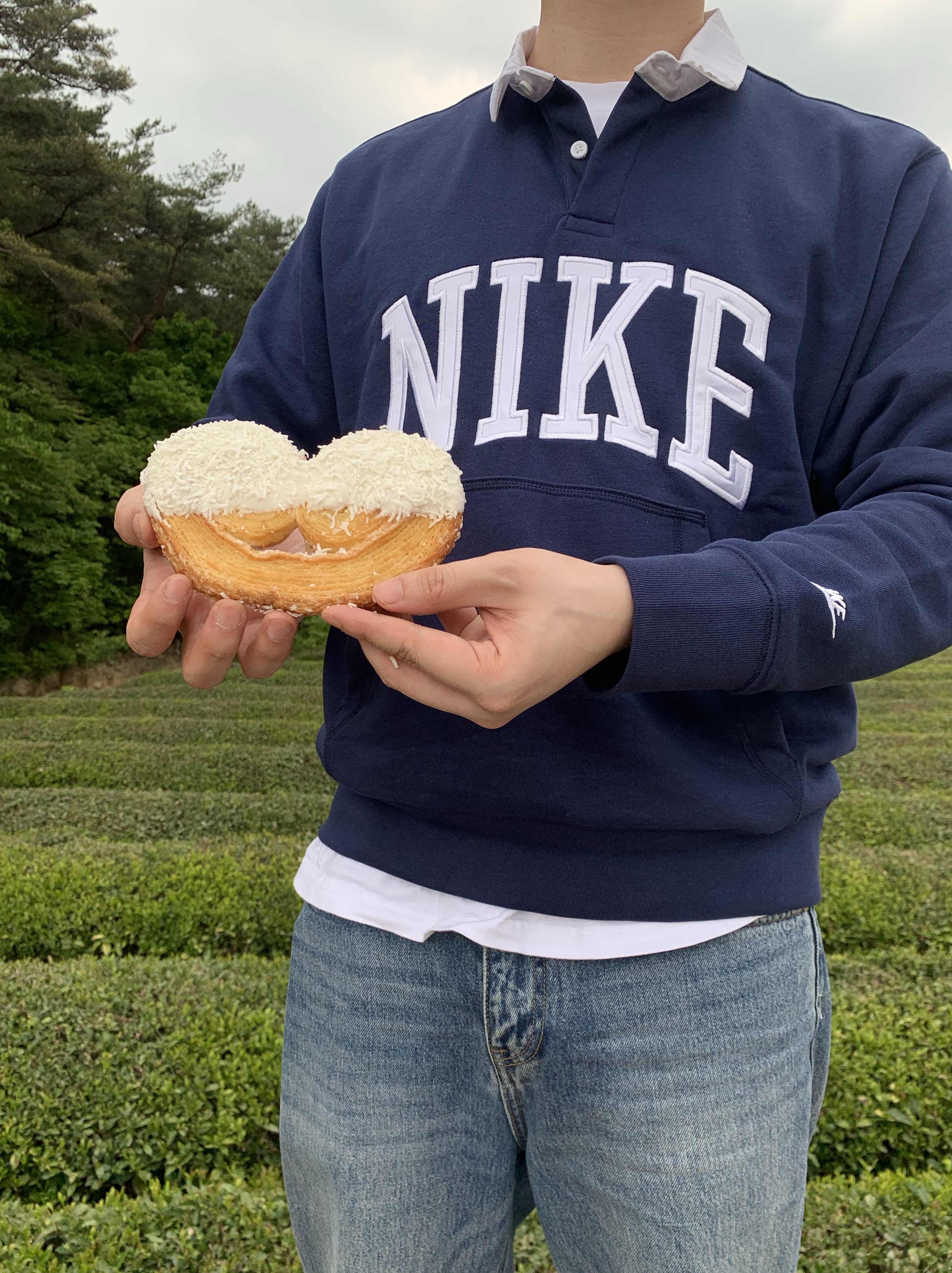 Nike Club Fleece Long Sleeve Fleece Polo Midnight Navy - Asia 착용 스타일