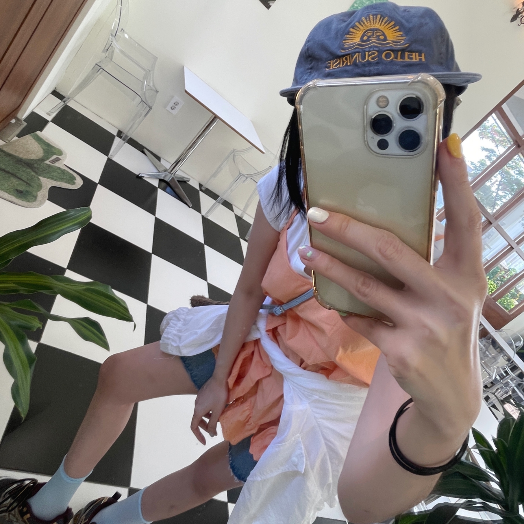 Hello Sunrise Washed OG Logo 6panel Cap Gray, Asics Gel-Quantum Kinetic Carbon Pure Gold 착용 스타일 - 4