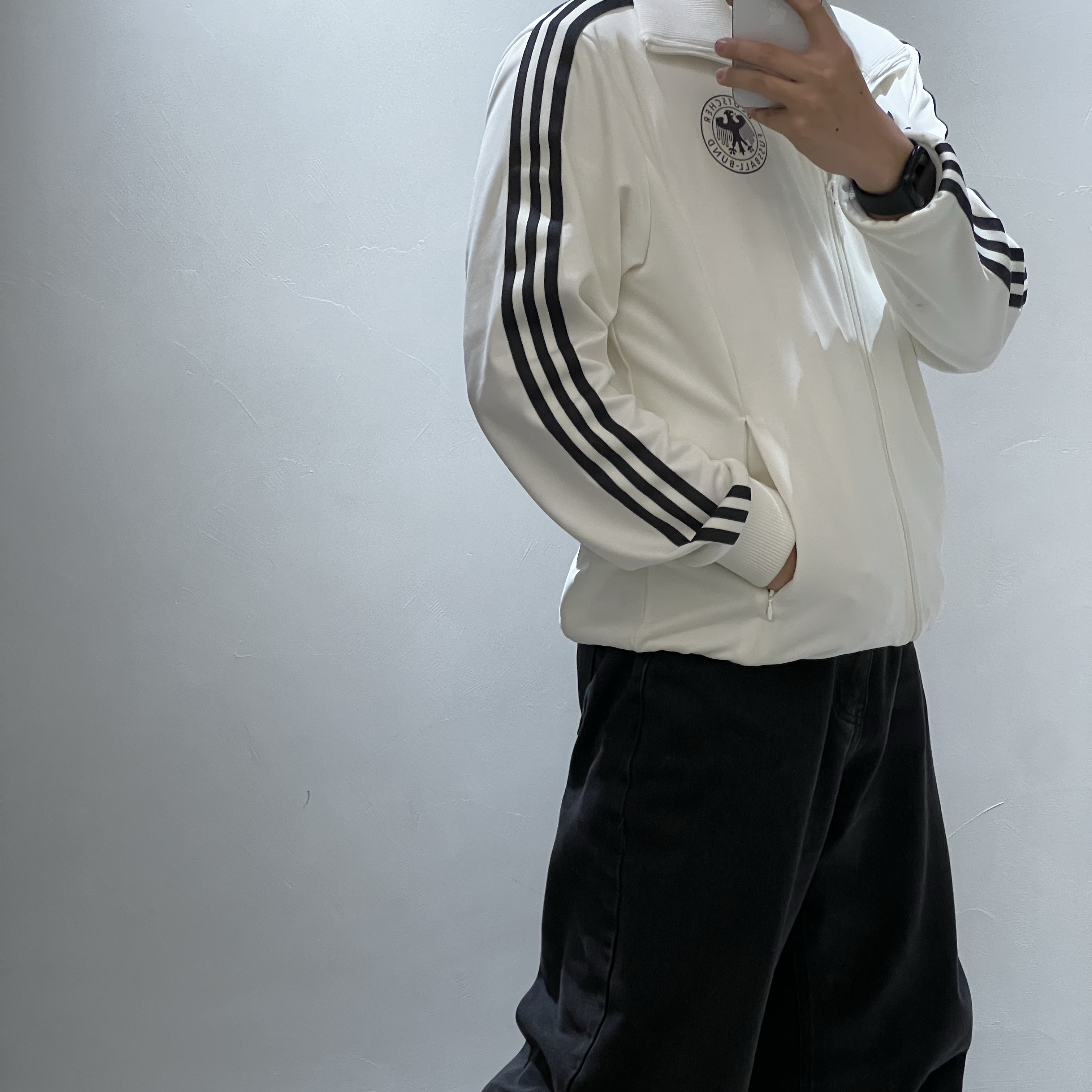 Adidas German Beckenbauer Track Top Off White - KR Sizing 착용 스타일