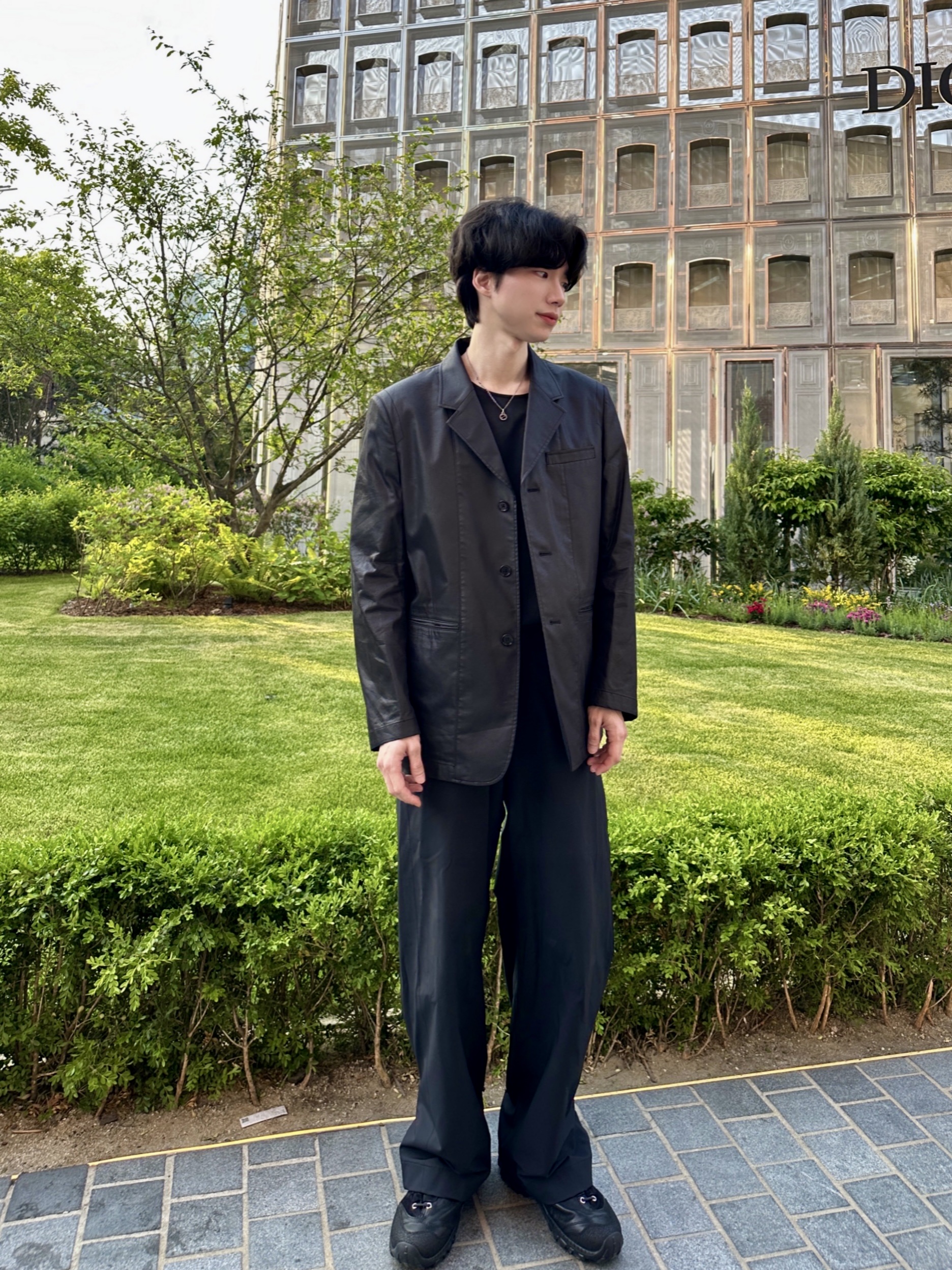 Our Legacy Gabe Stealth Black Leather, Our Legacy Gabe Shadow Play Black 착용 스타일 - 1