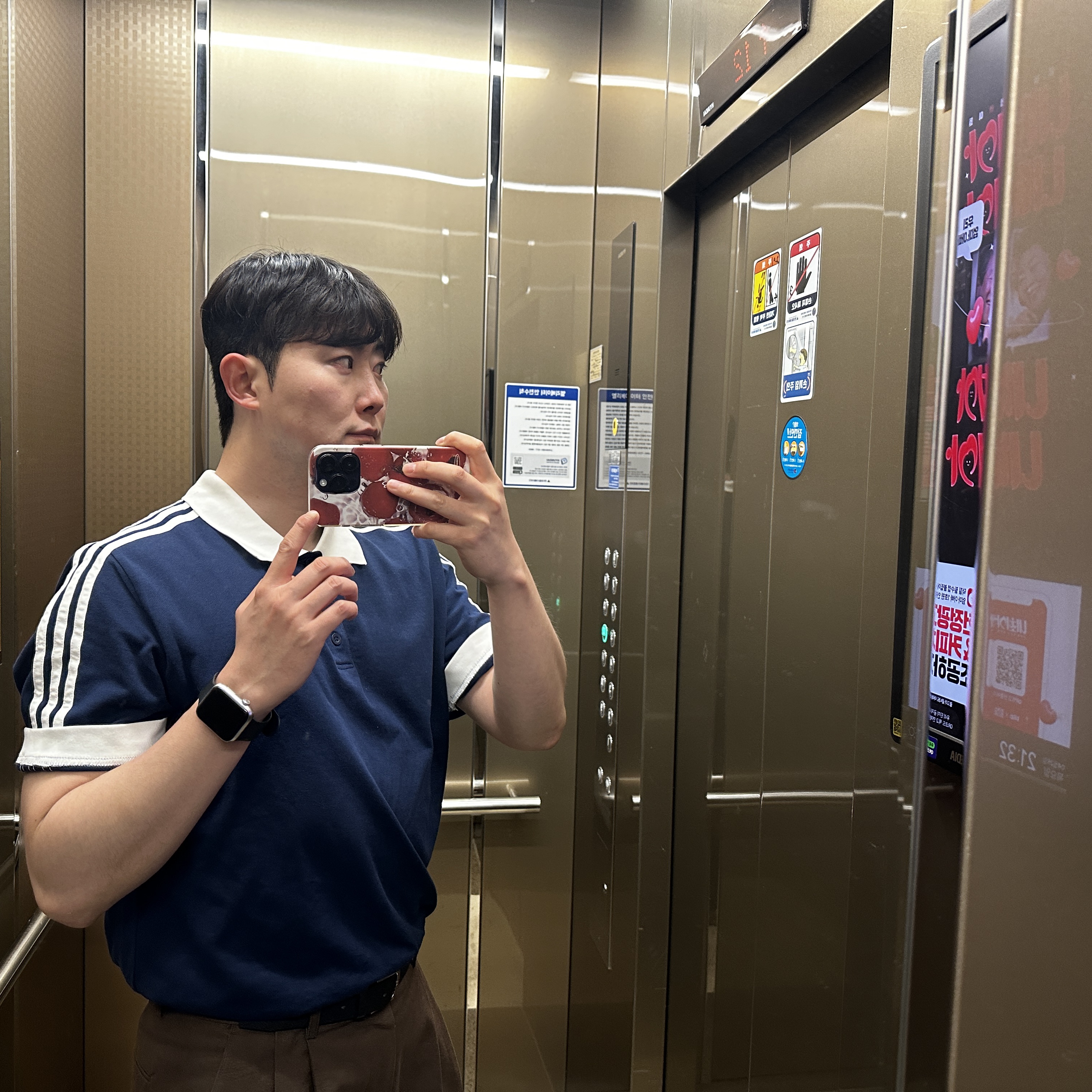 Adidas Adicolor Classic 3-Stripes Polo Shirt Night Indigo - KR Sizing 착용 스타일