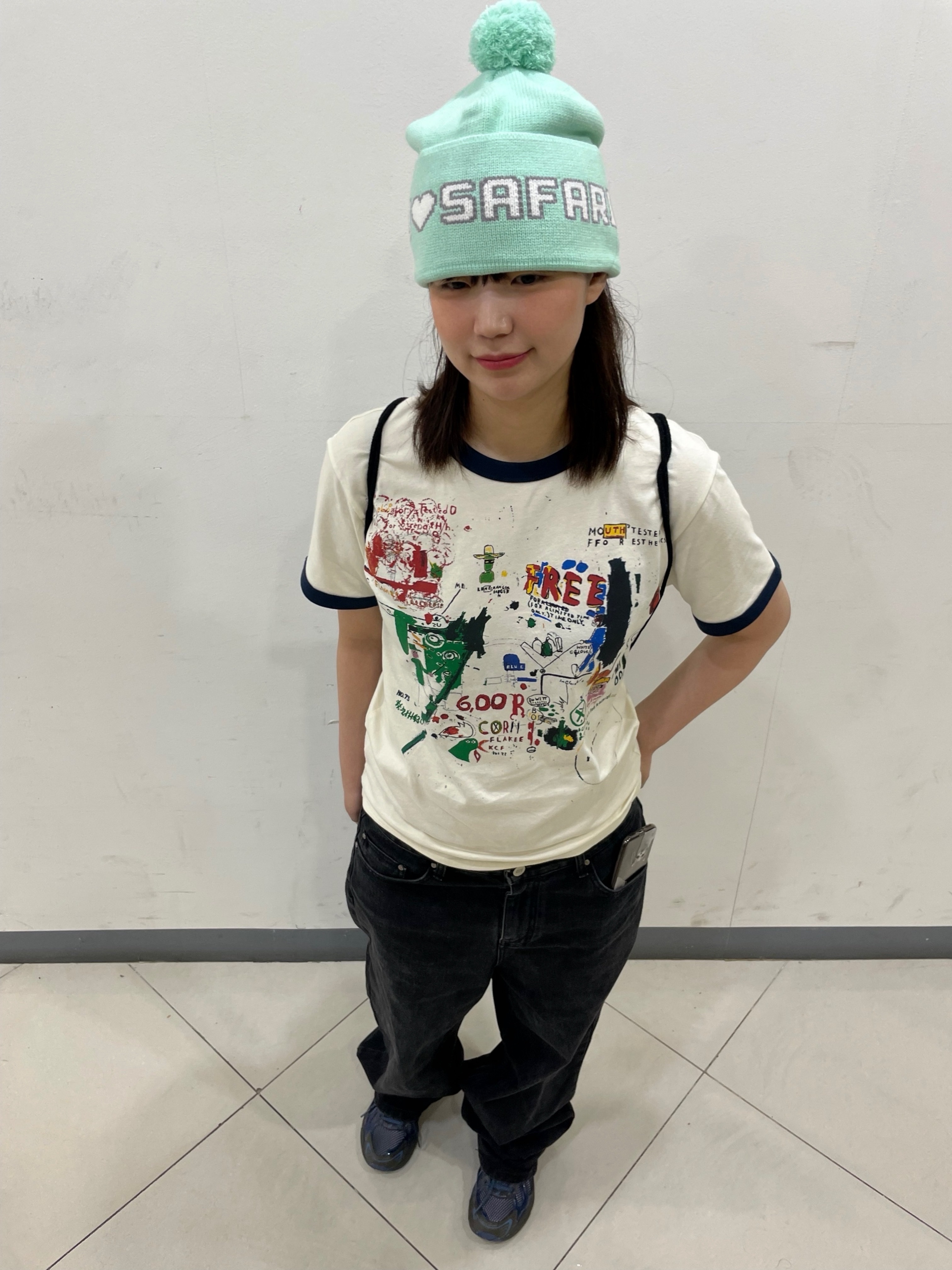 Safarispot You Love Beanie Mint 착용 스타일 - 1