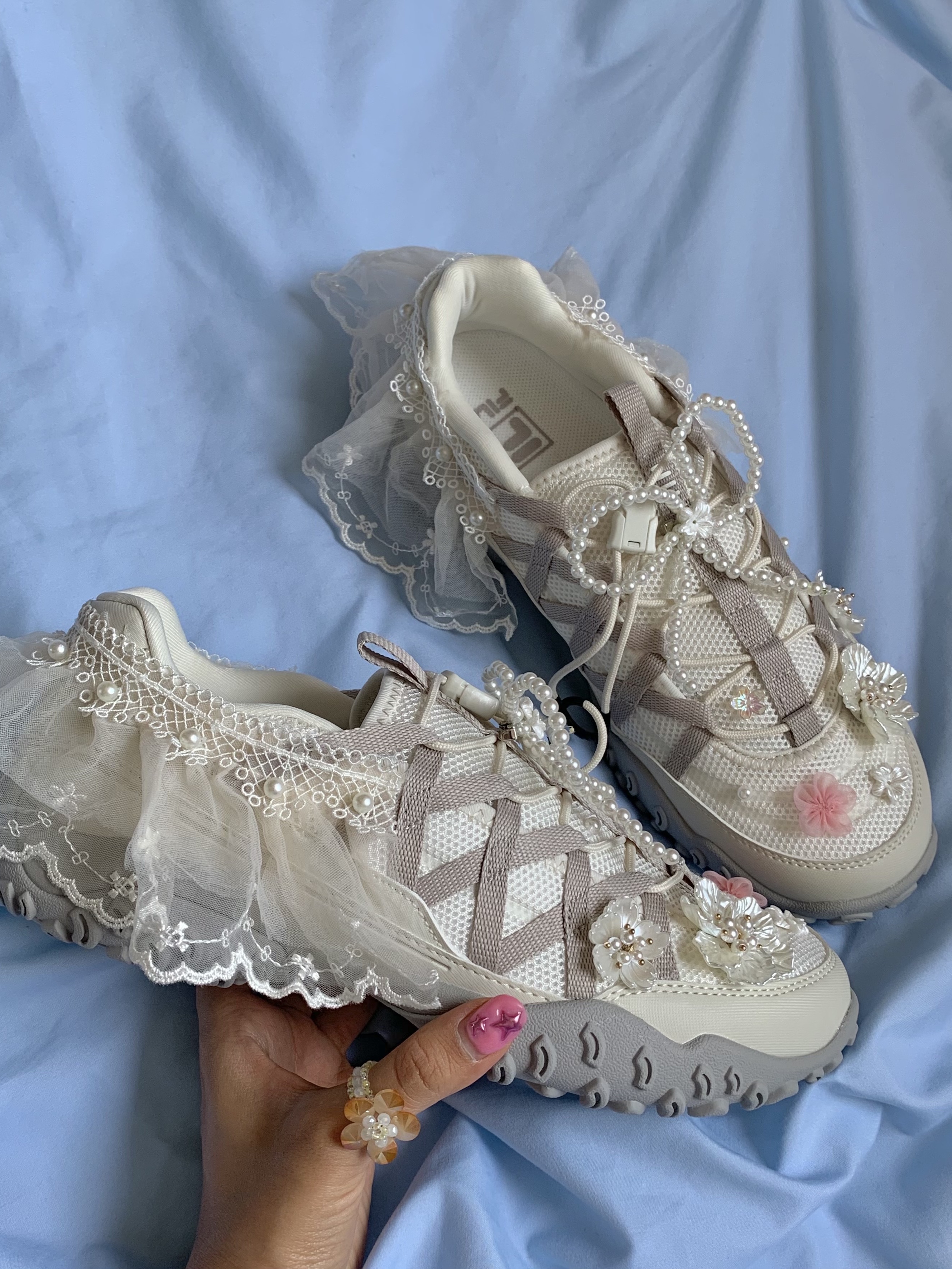 Fila Echappe Lace Grey Blue 착용 스타일 - 5