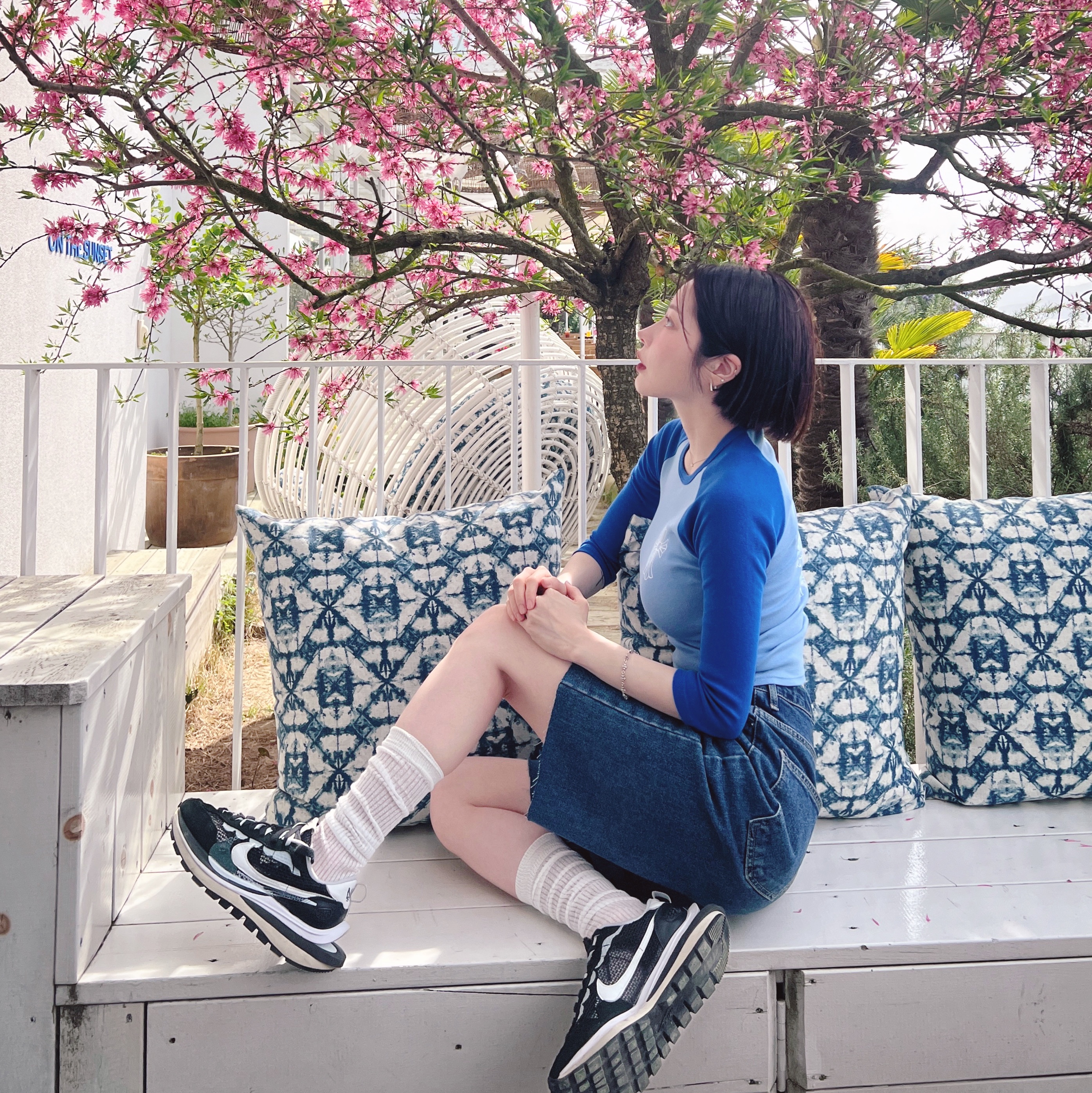 Nike x Sacai VaporWaffle Black White 착용 스타일 - 1