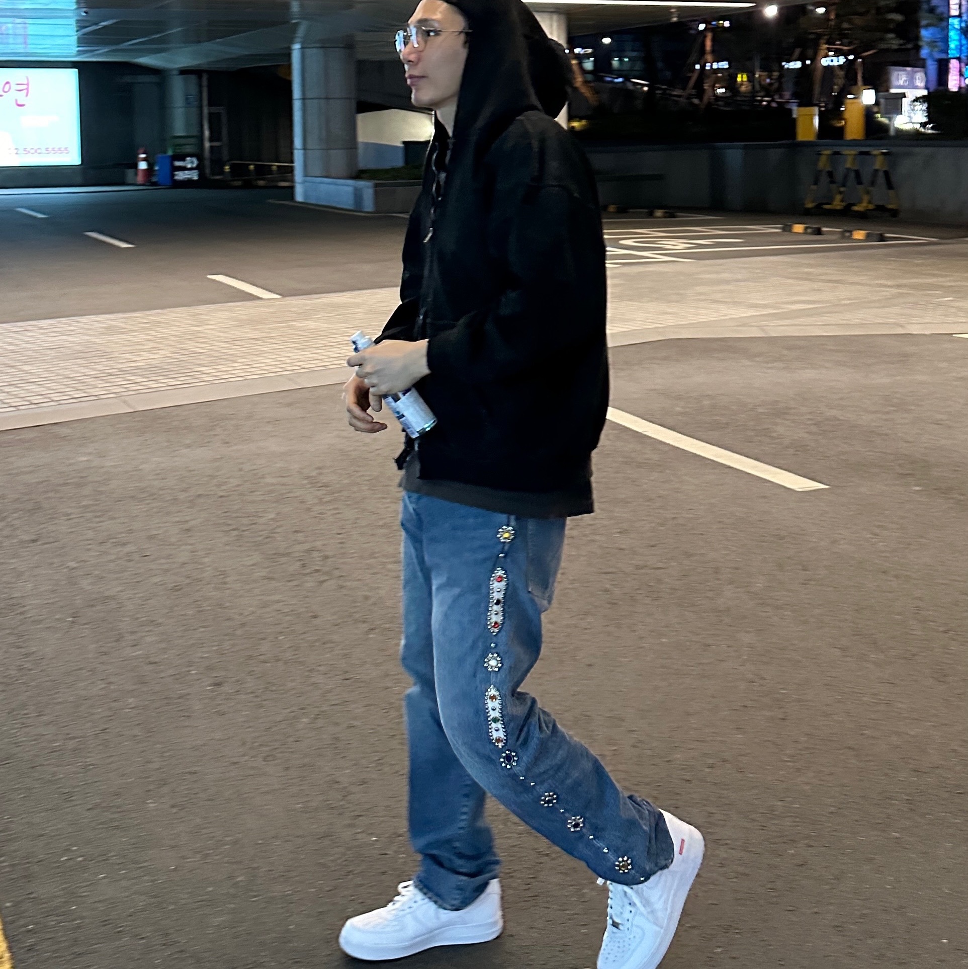 Kapital 14 oz. Denim 5P Monkey Cisco Gemstone Pants Indigo (Processing) 착용 스타일 - 1
