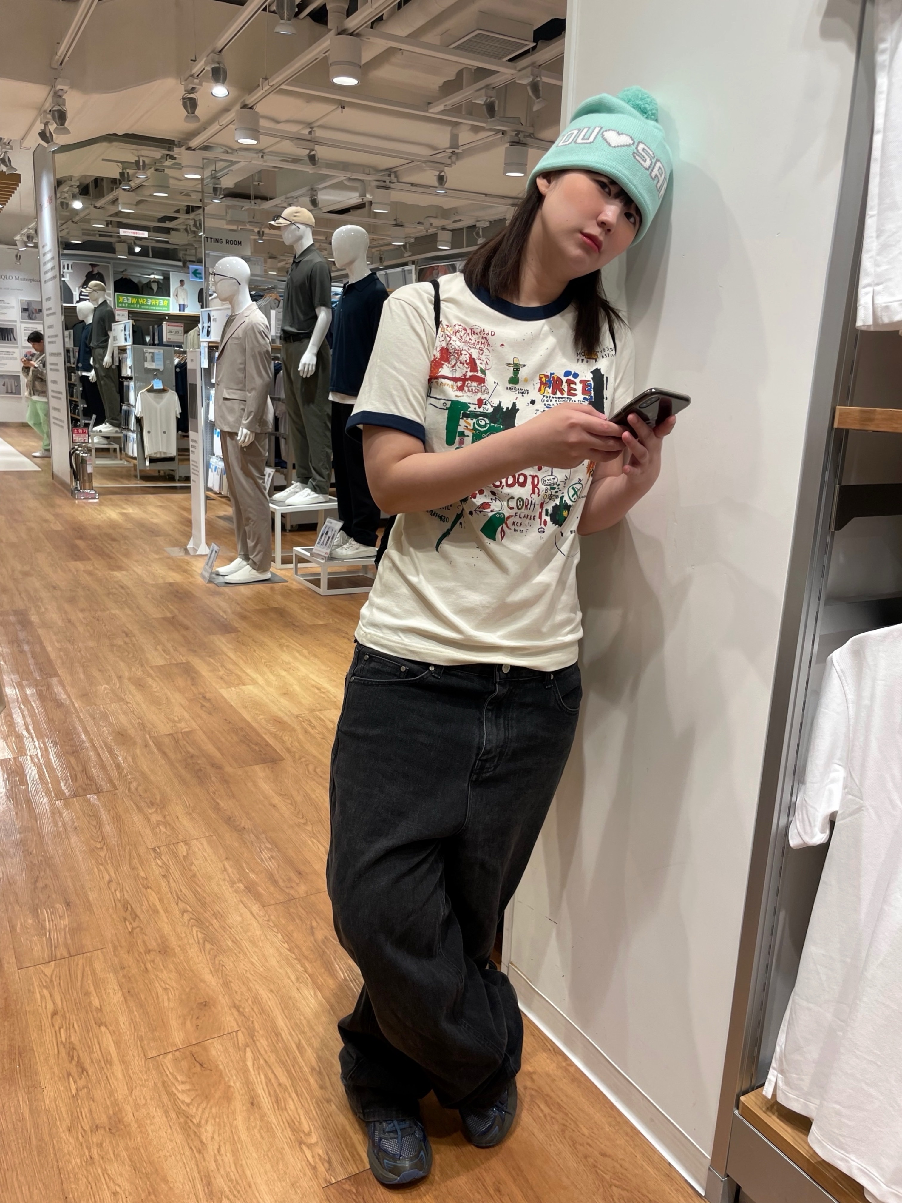 Safarispot You Love Beanie Mint 착용 스타일 - 2