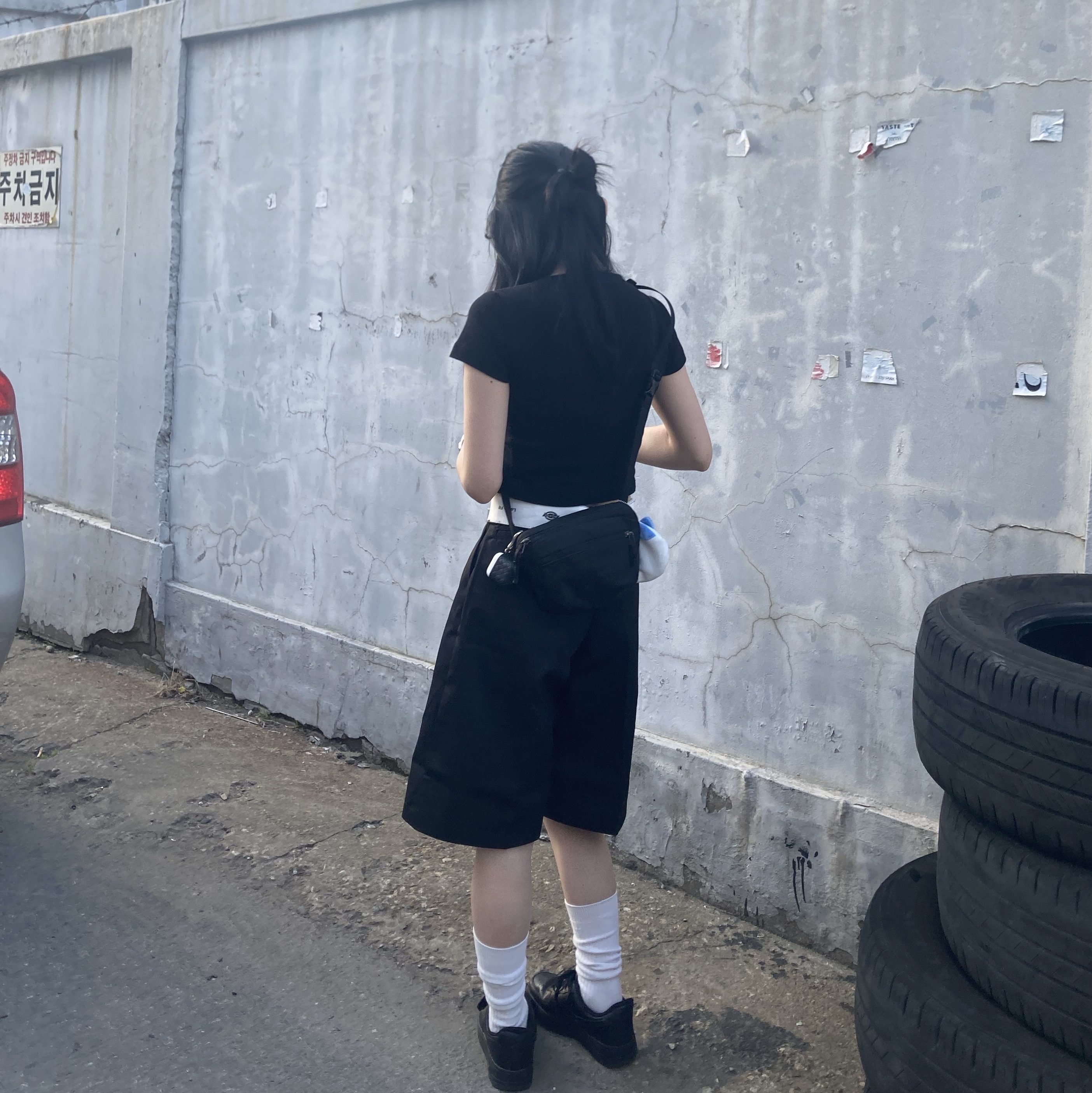 (W) Mischief Rhombus Blur T-Shirt Mini Black, Arc'teryx Mantis 1 Waistpack Black II 착용 스타일 - 2