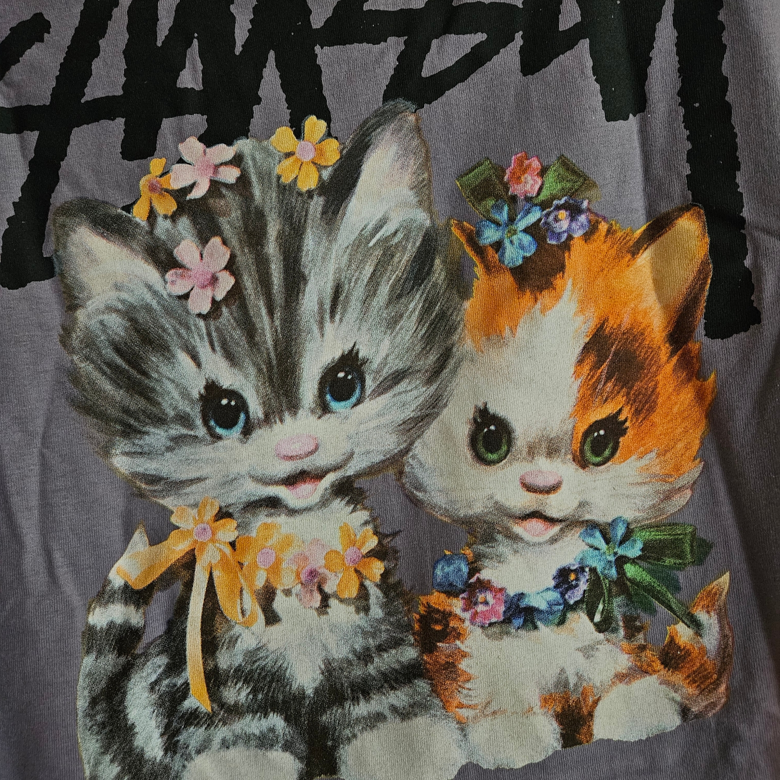 Stussy Kittens T-Shirt Mauve 착용 스타일