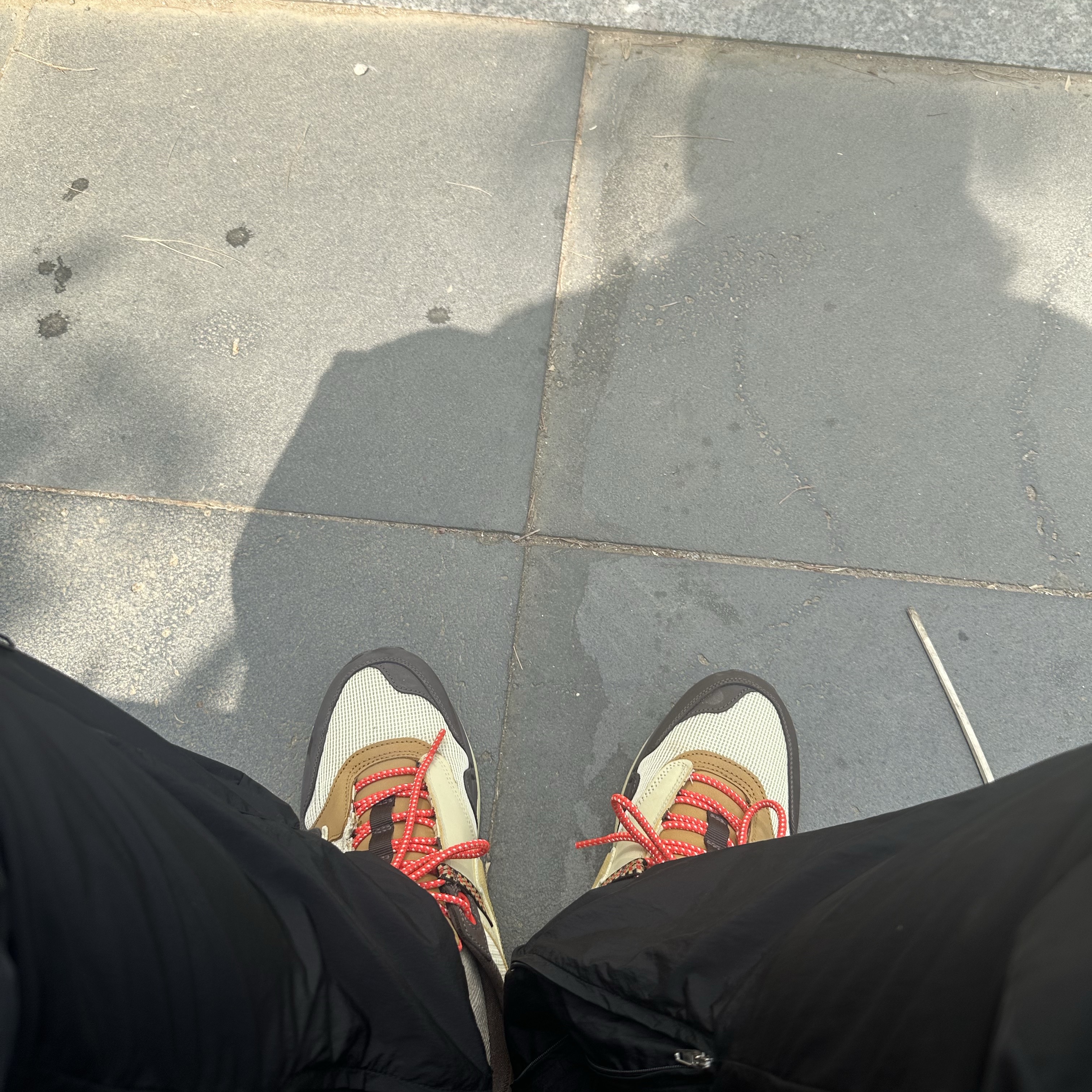 Nike x Travis Scott Air Max 1 Cact.us Brown, Porter x Comme des Garcons Backpack L Black 착용 스타일 - 2