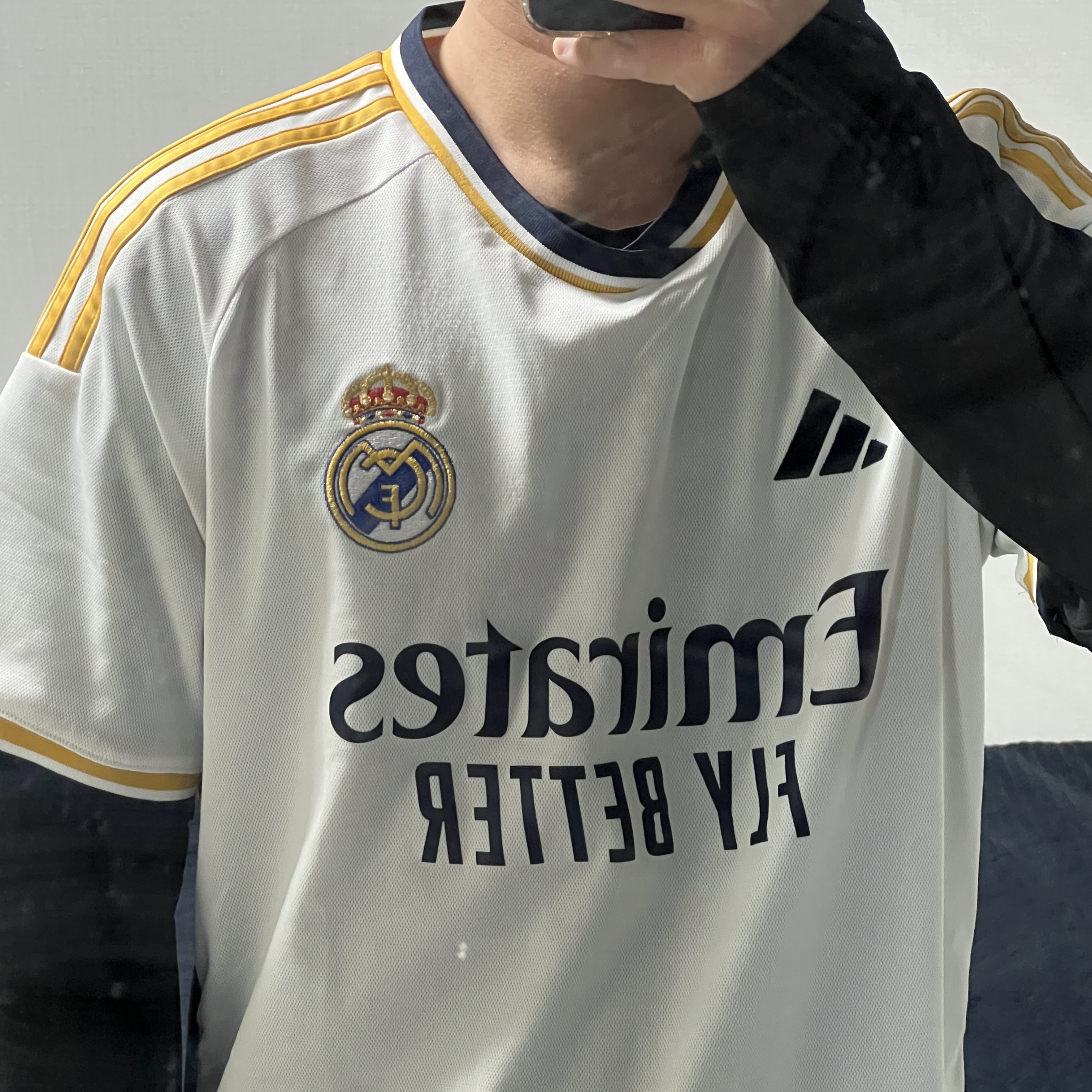 Adidas Real Madrid 2023/24 Home Jersey White - KR Sizing (Non Marking Ver.) 착용 스타일