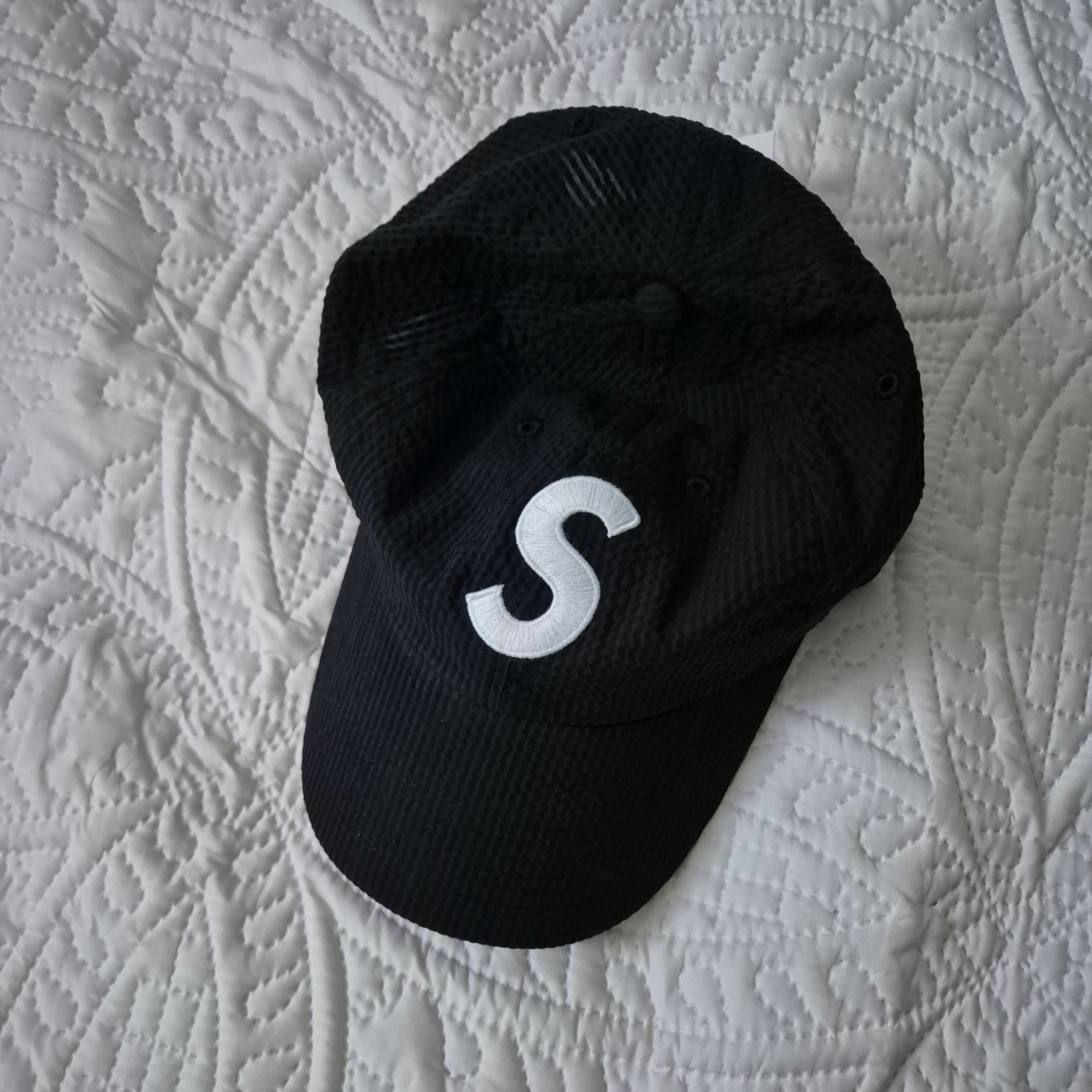 Supreme Seersucker S Logo 6-Panel Black - 24SS 착용 스타일 - 1