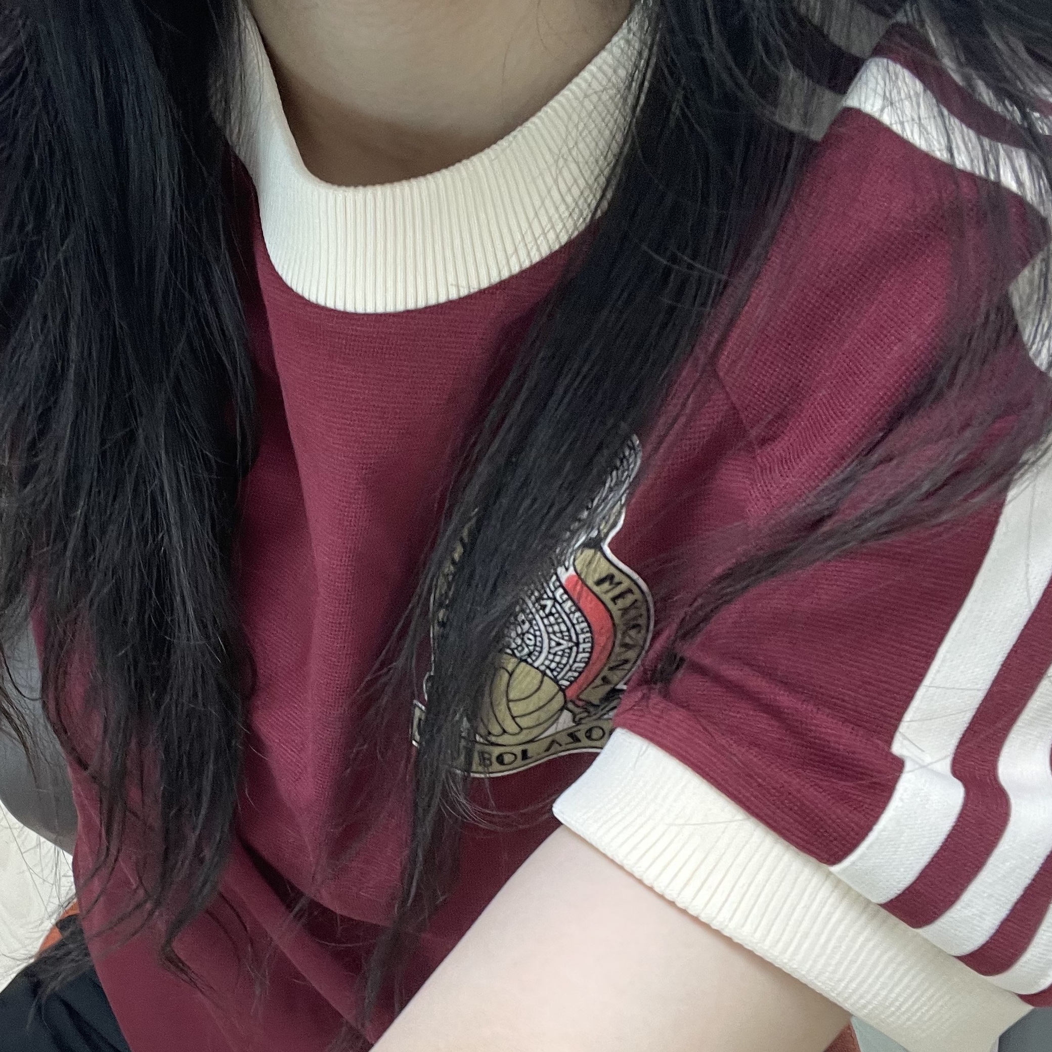 Adidas Mexico Adicolor 3S T-Shirt Noble Maroon - KR Sizing 착용 스타일