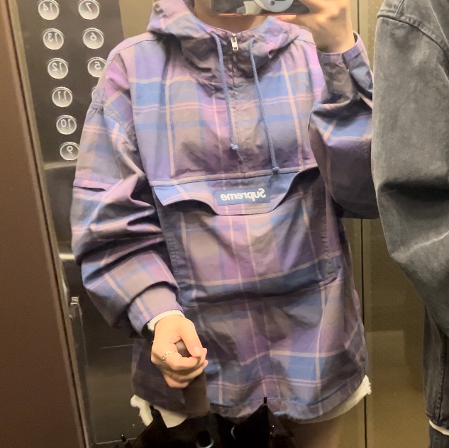 Supreme Cotton Utility Anorak Plaid - 24SS 착용 스타일