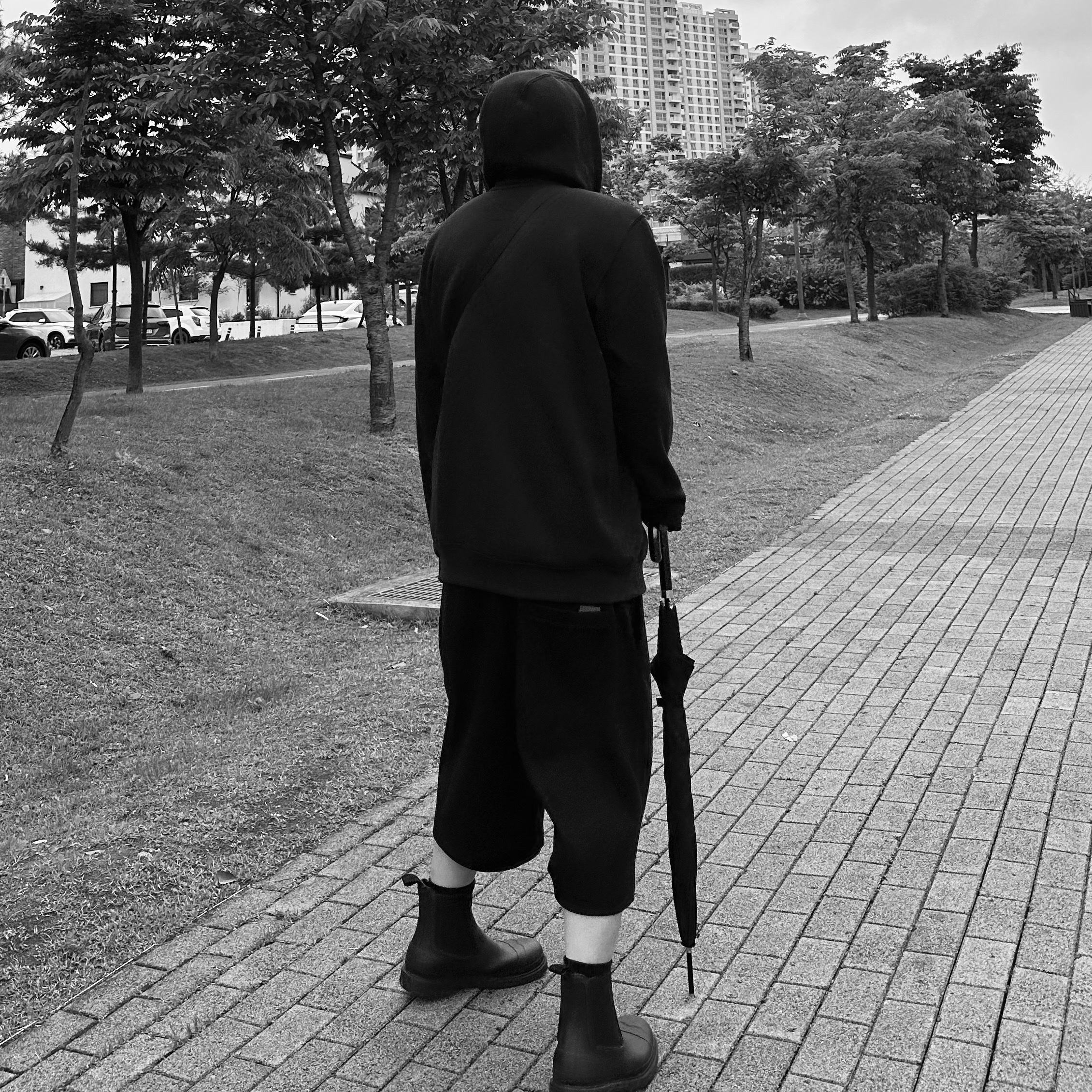 Hunter Commando Chelsea Boots Black 착용 스타일 - 4