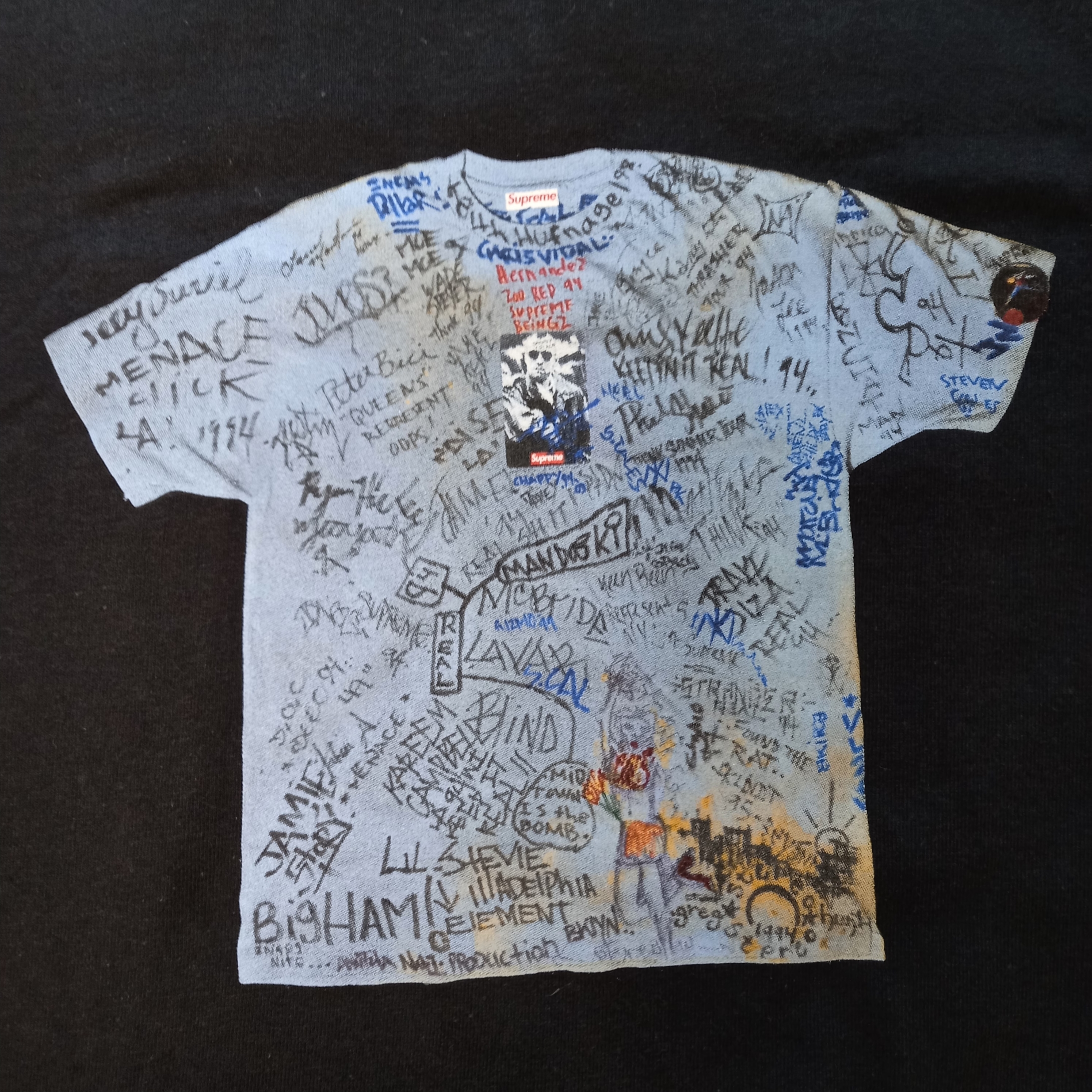 Supreme First T-Shirt Black - 24SS 착용 스타일 - 2