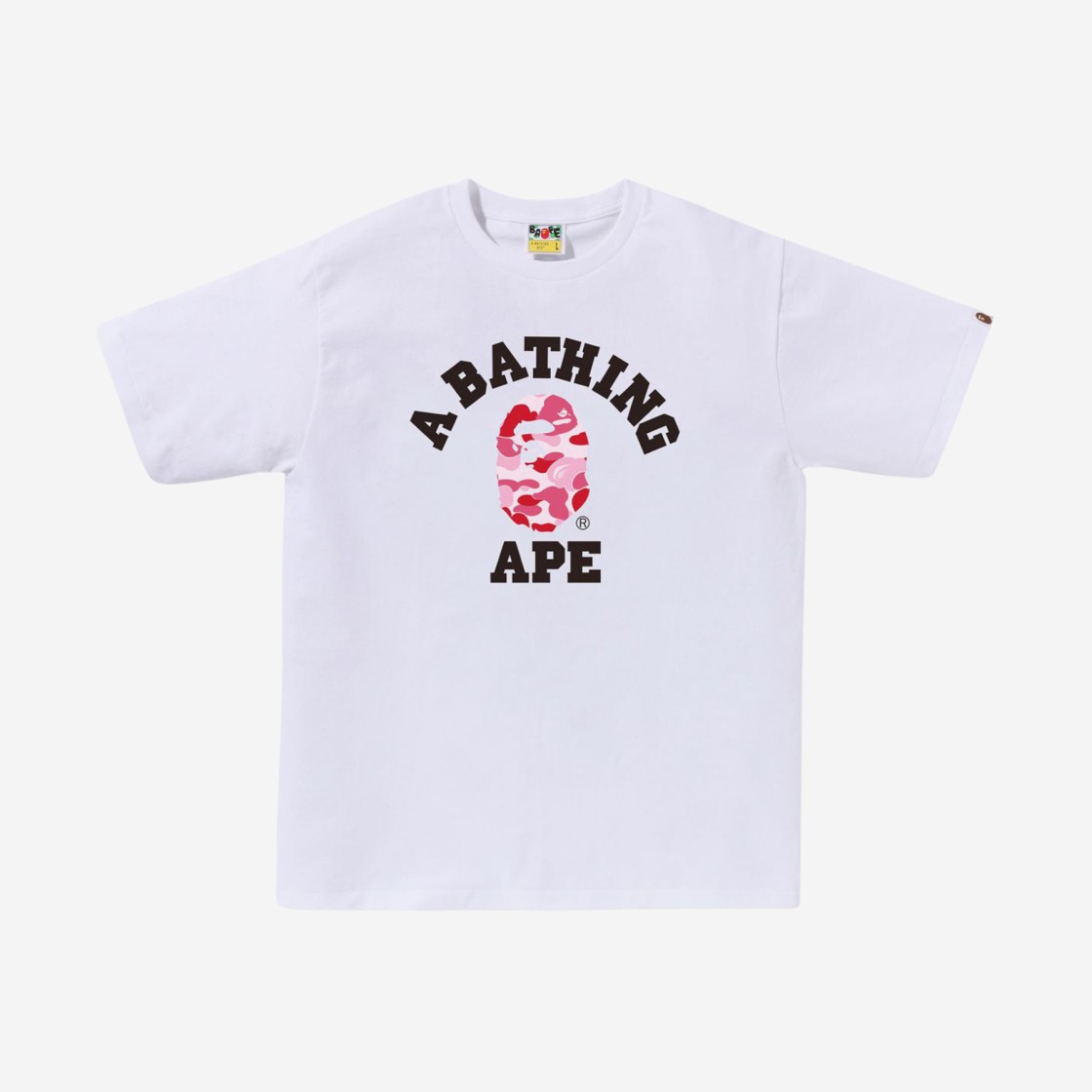 BAPE ABC Camo College T-Shirt White Pink 상세 이미지 1