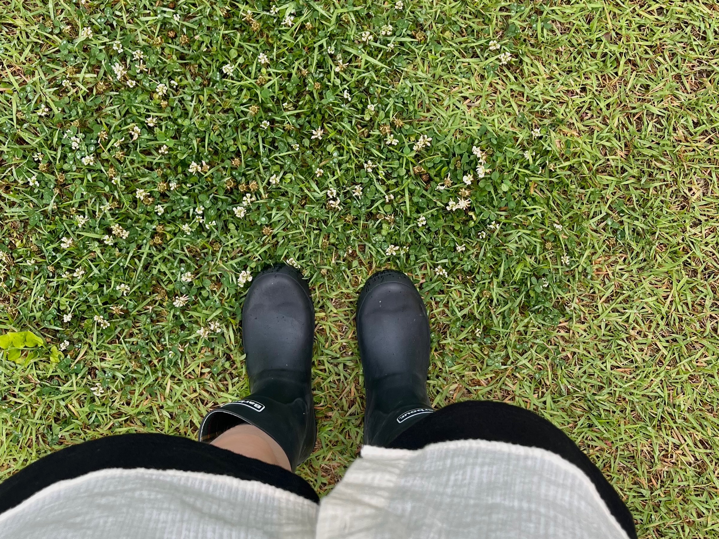 (W) Barbour Banbury Wellington Boots Black 착용 스타일