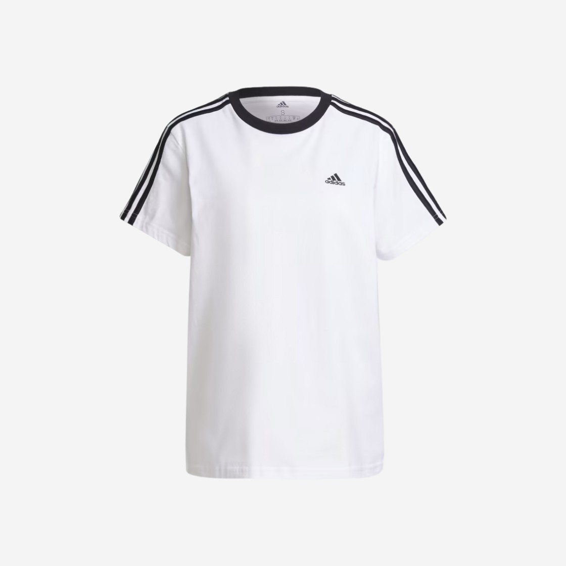 (W) Adidas Essentials 3-Stripes T-Shirt White - KR Sizing 상세 이미지 1