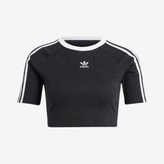 (W) 아디다스 3S 베이비 티셔츠 블랙 - KR 사이즈