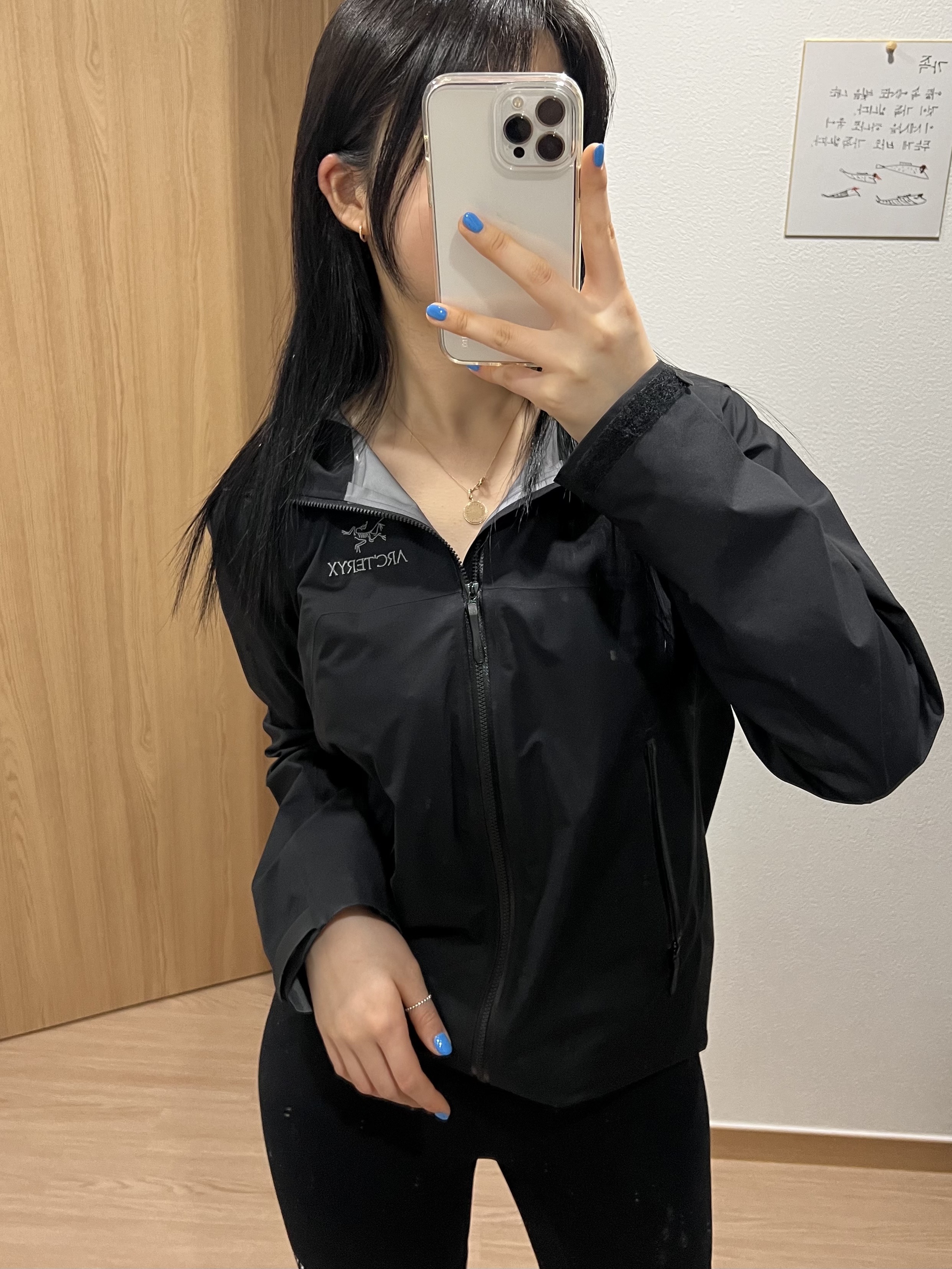 (W) Arc'teryx Beta LT Jacket Black 착용 스타일