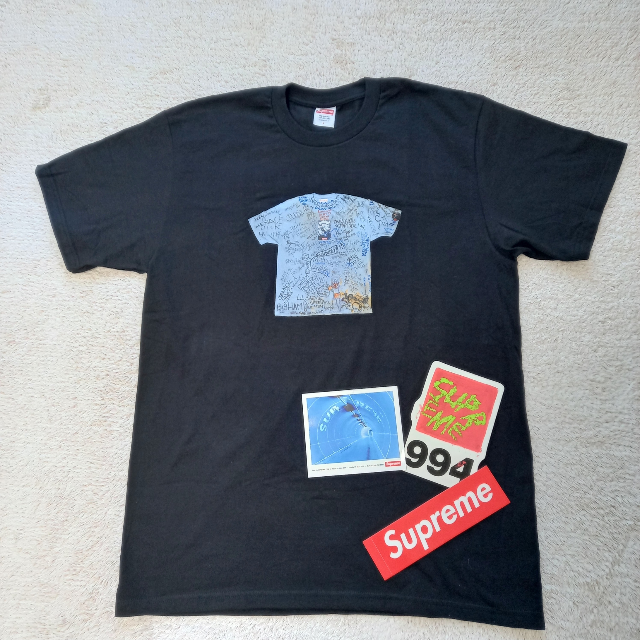 Supreme First T-Shirt Black - 24SS 착용 스타일 - 1