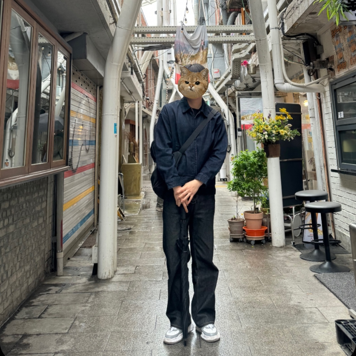 Maison Mihara Yasuhiro Wayne OG Sole Leather Low-top Sneakers Gray White 착용 스타일