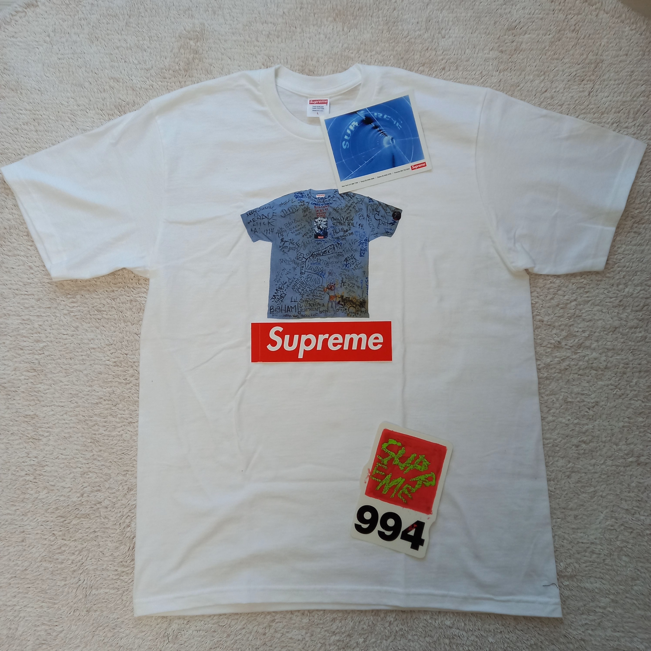 Supreme First T-Shirt White - 24SS 착용 스타일 - 1