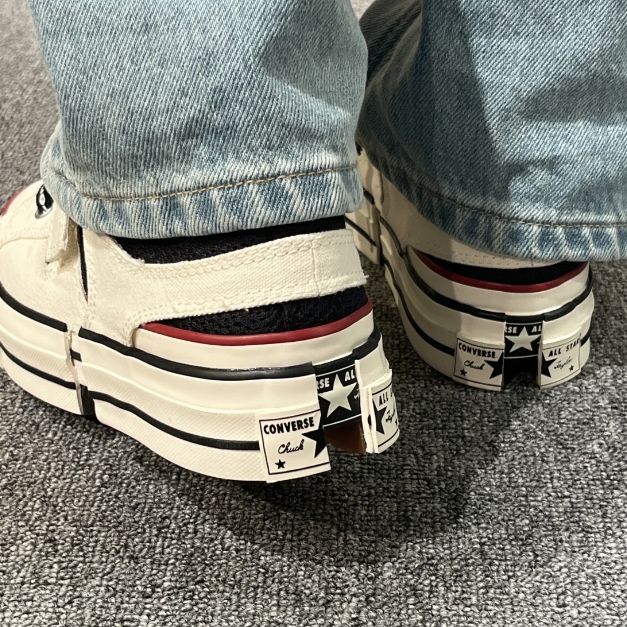 Converse x Feng Chen Wang Chuck 70 Ox 2-in-1 Egret 착용 스타일 - 3