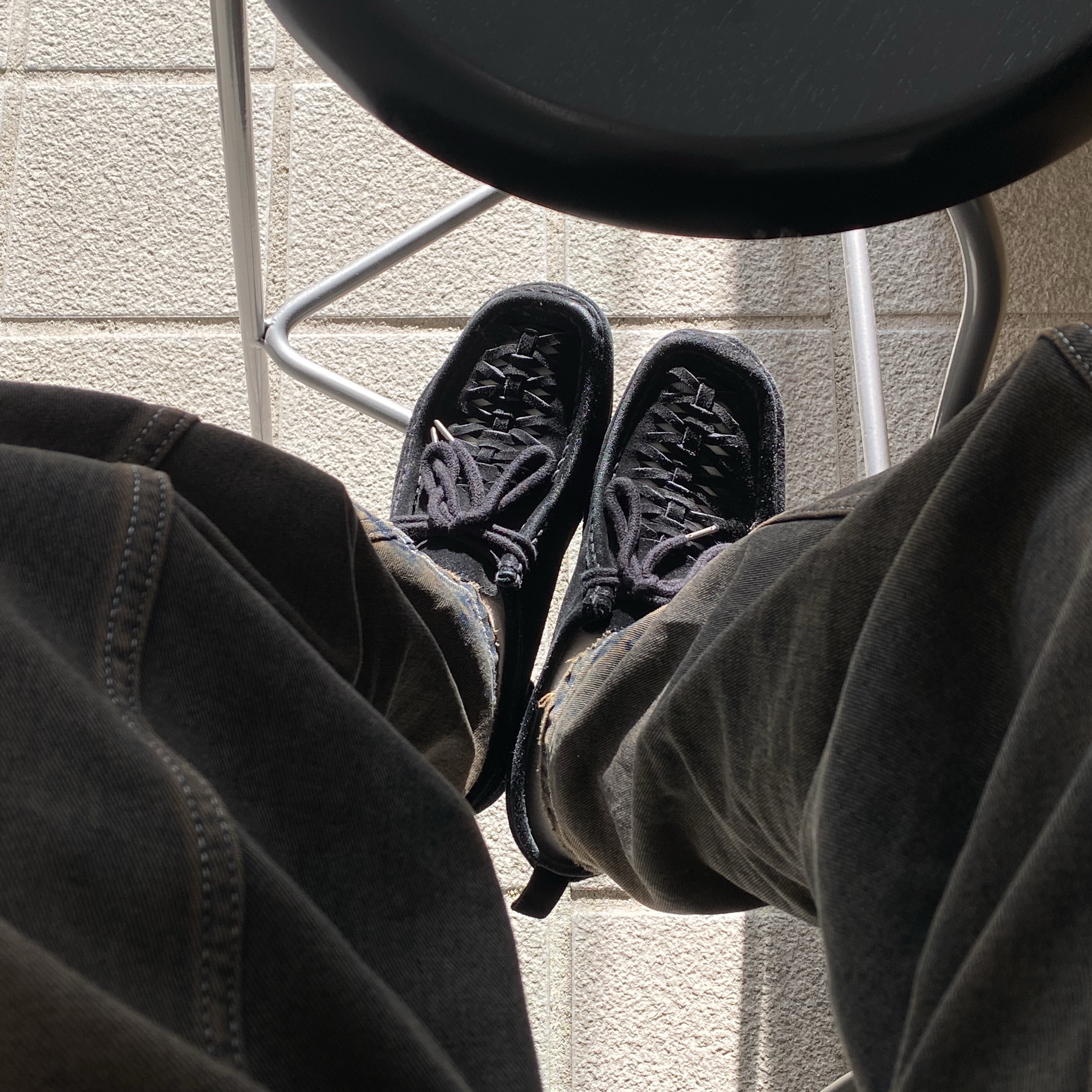[프리오더] Polyteru Wallabee Shoes Woven Black 착용 스타일