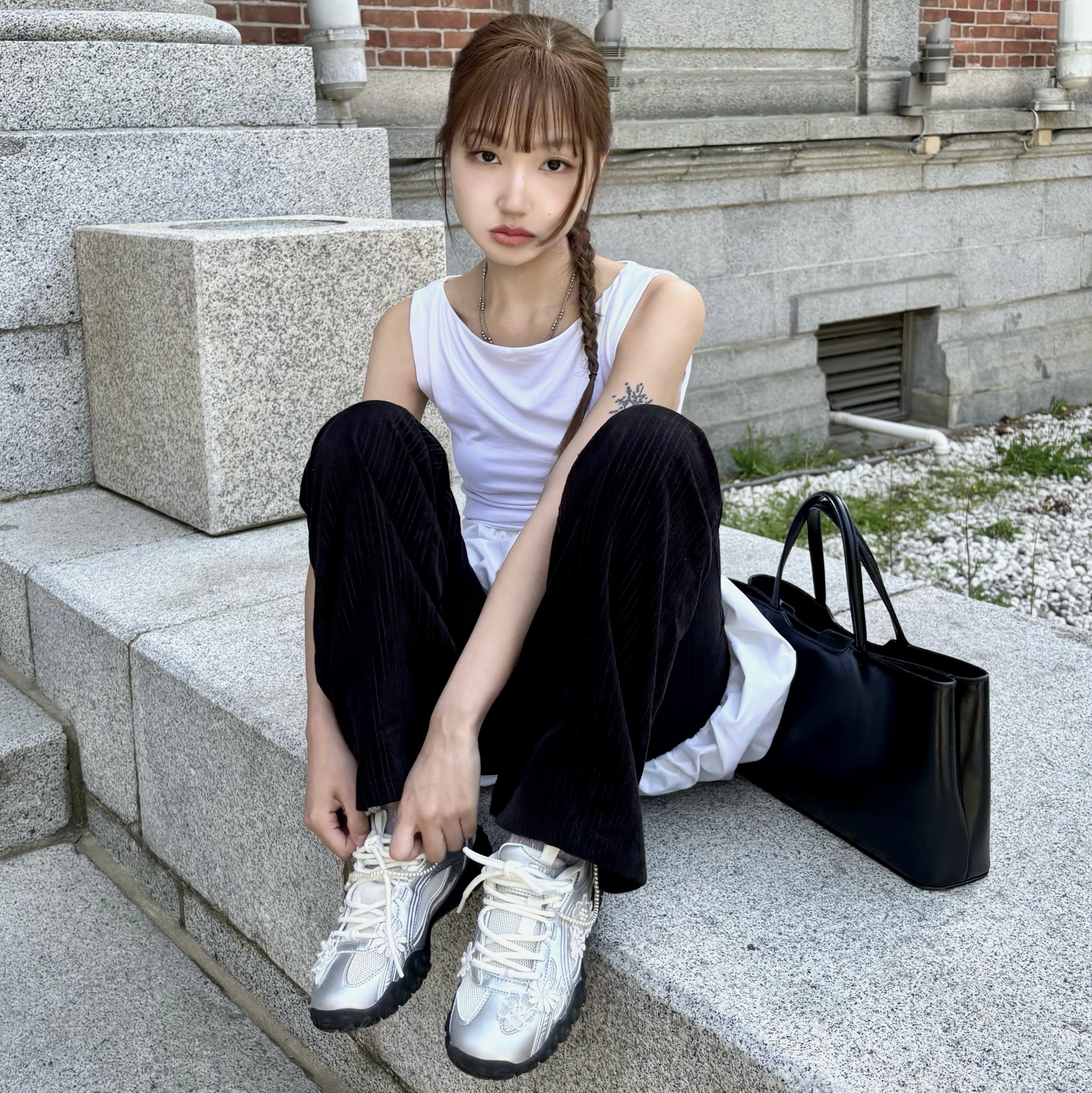 Fila Echappe MS Silver Moon 착용 스타일 - 3