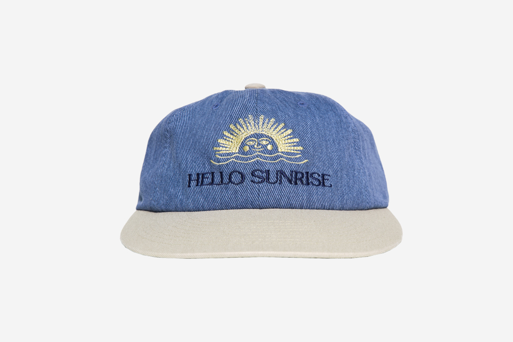헬로선라이즈 투톤 워시드 오지 로고 캡 딥블루 & 베이지