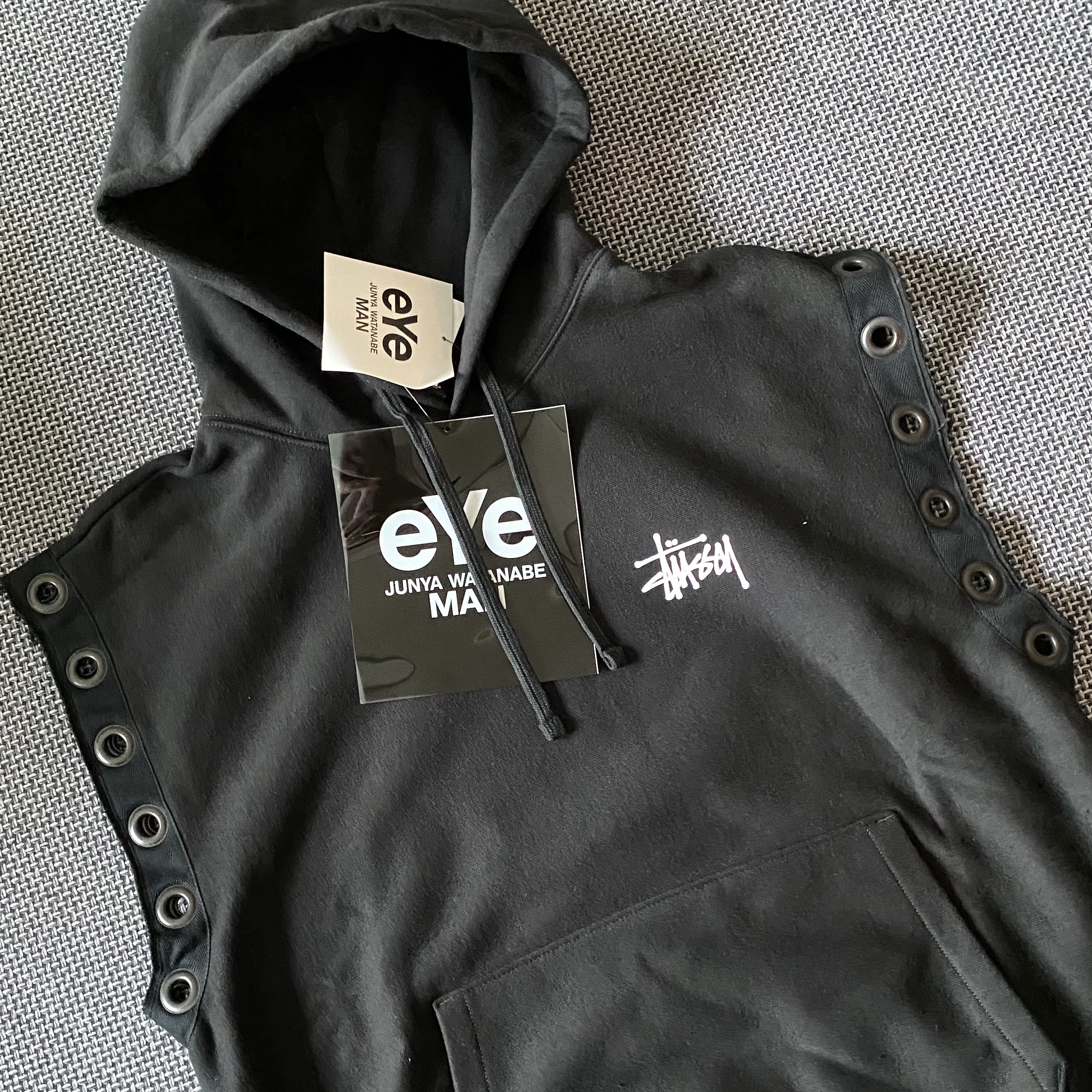 Junya Watanabe x Stussy Hooded Vest Black 착용 스타일