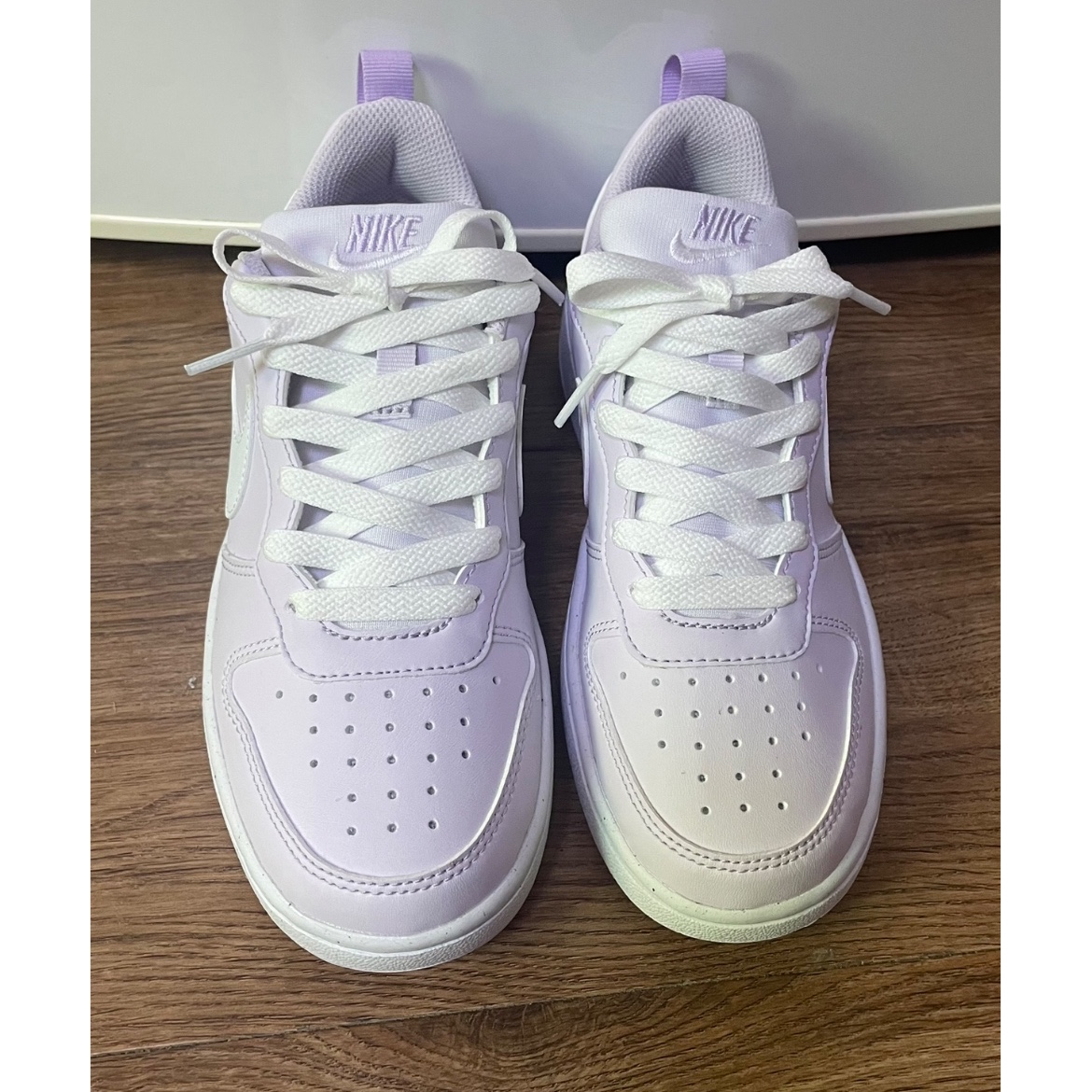 (GS) Nike Court Borough Low Recraft Barely Grape Lilac Bloom 착용 스타일 - 2