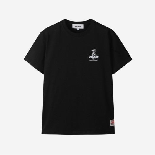 새드스마일 x 장가노 로고 티셔츠 블랙