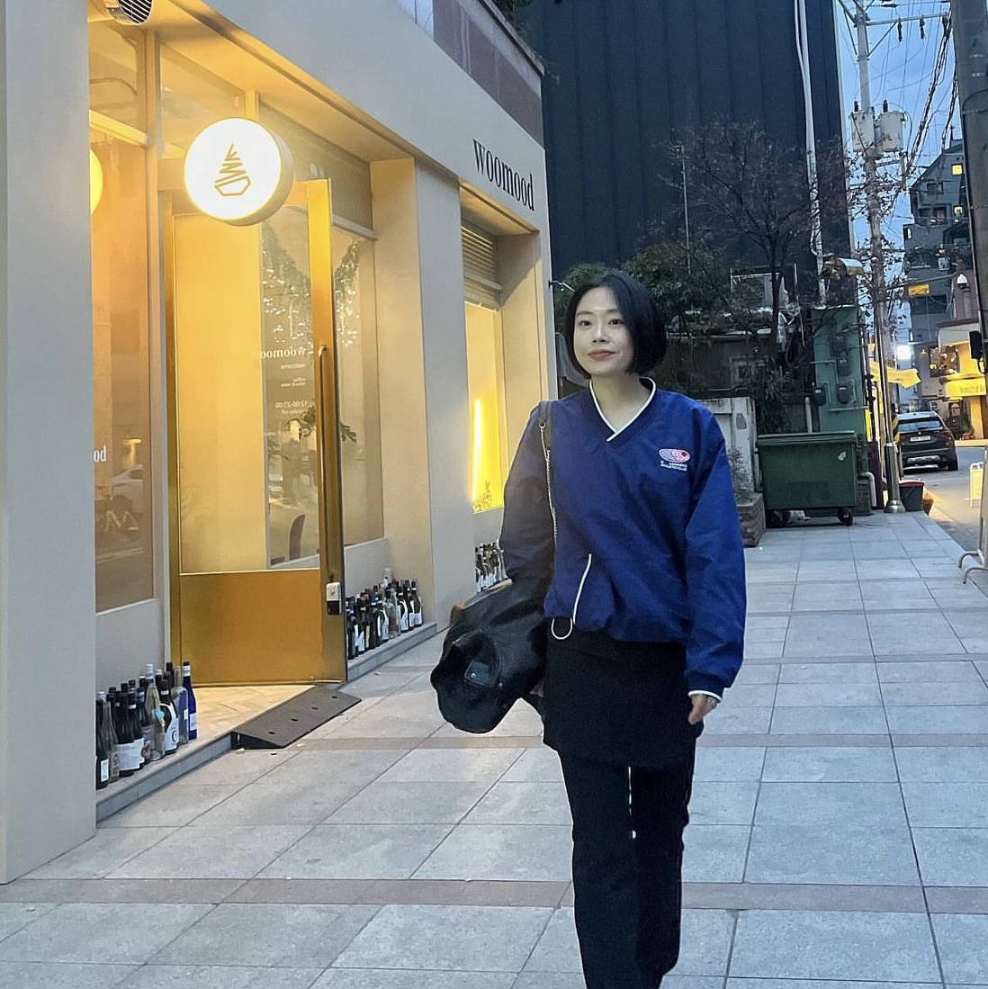 Menasoo Hearttrack Vneck Nylon Anorak Jacket Navy, Menasoo Hearttrack Vneck Nylon Anorak Jacket Red 착용 스타일