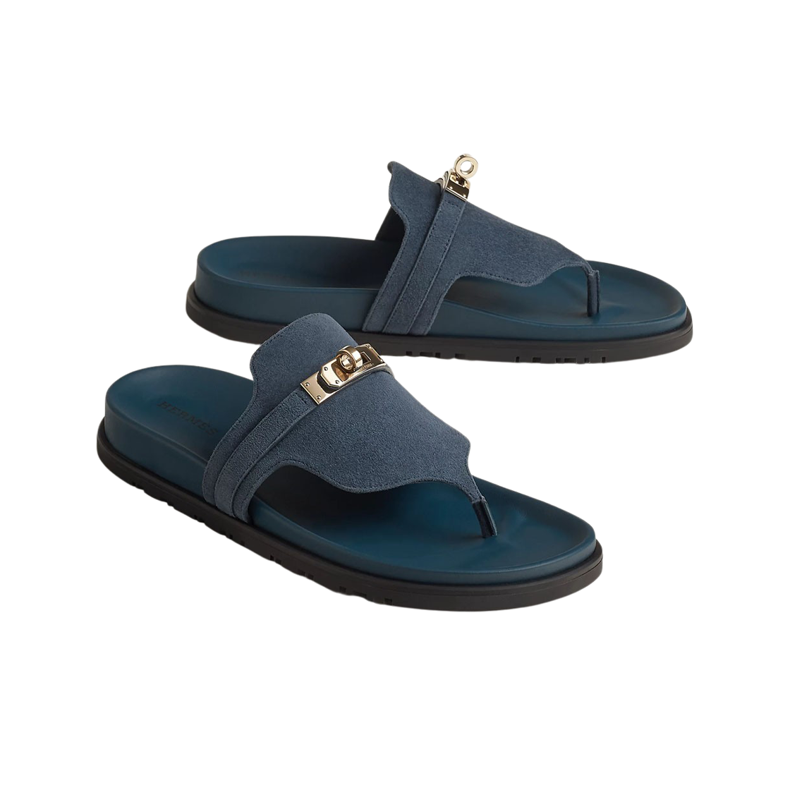 (W) 에르메스 엠파이어 샌들 스웨이드 고트스킨 & 블루 셀레스트((W) Hermes Empire Sandal Suede Goatskin & Bleu Celeste) - 3