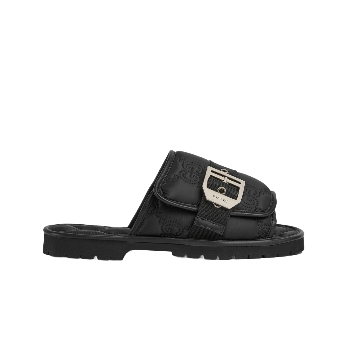 구찌 GG 슬라이드 샌들 블랙 퀼티드 GG 나일론(Gucci GG Slide Sandal Black Quilted GG Nylon)