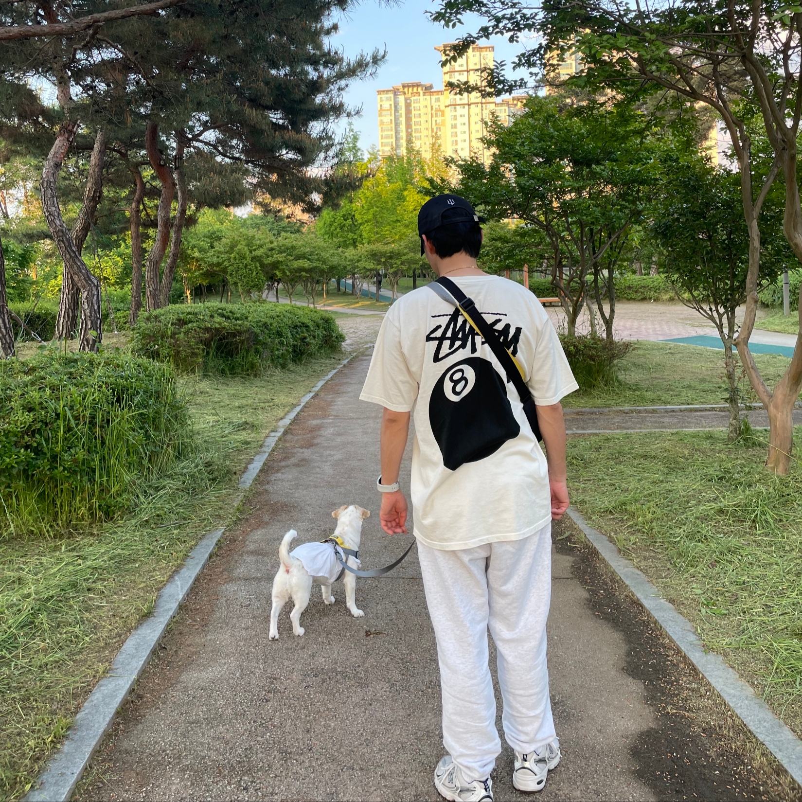Stussy 8 Ball Pigment Dyed T-Shirt Natural 착용 스타일
