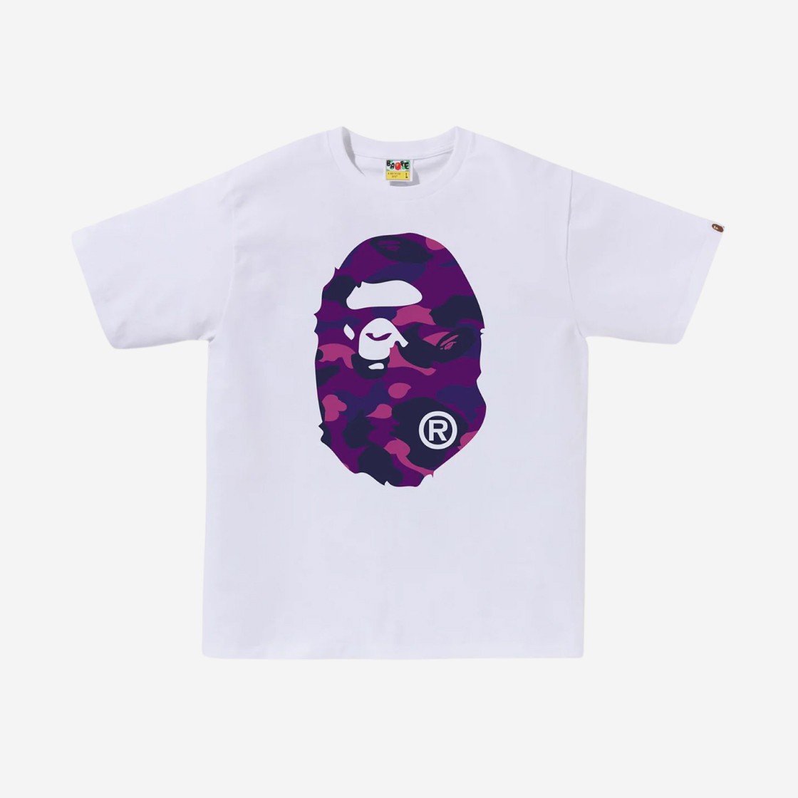 BAPE Color Camo Big Ape Head T-Shirt White Purple 상세 이미지 1