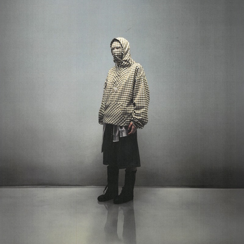 Umbro x Slam Jam Masked Hood Plaid Anorak Beige 착용 스타일