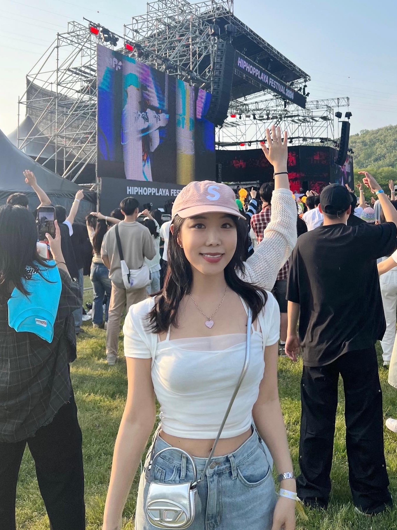 Supreme Seersucker S Logo 6-Panel Pink - 24SS 착용 스타일