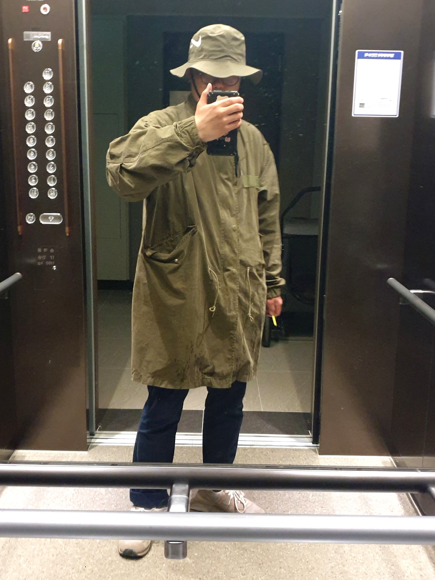 Nike x Drake Nocta Souvenir Cactus Bucket Hat Olive, New Balance 574 Grey Day 착용 스타일